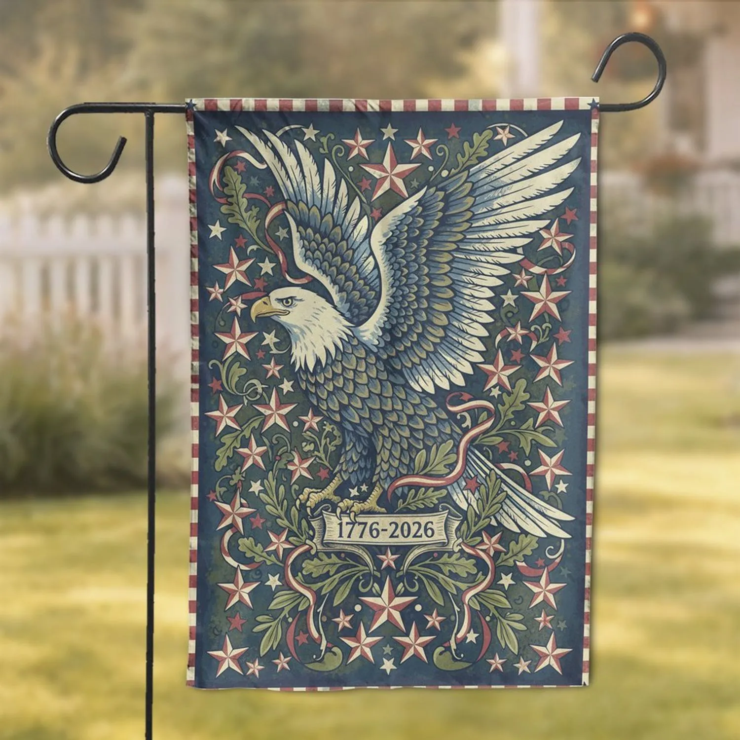 Bald Eagle American Flag 1776-2026 - USA 250th Anniversary Independence Day Gift for Veterans Garden Flag - 1