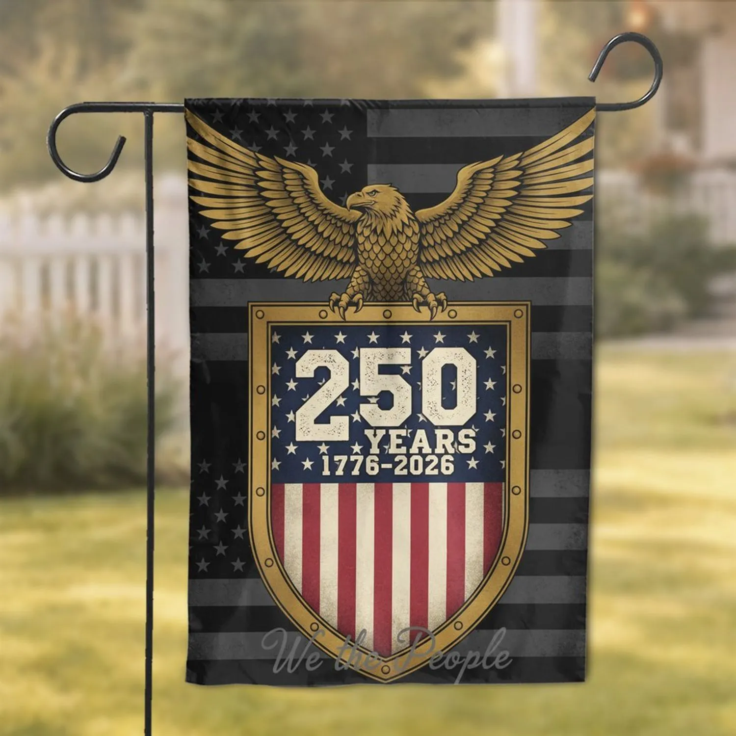 Bald Eagle American Flag 1776-2026 - USA 250th Anniversary Independence Day Gift for Dad Garden Flag - 1
