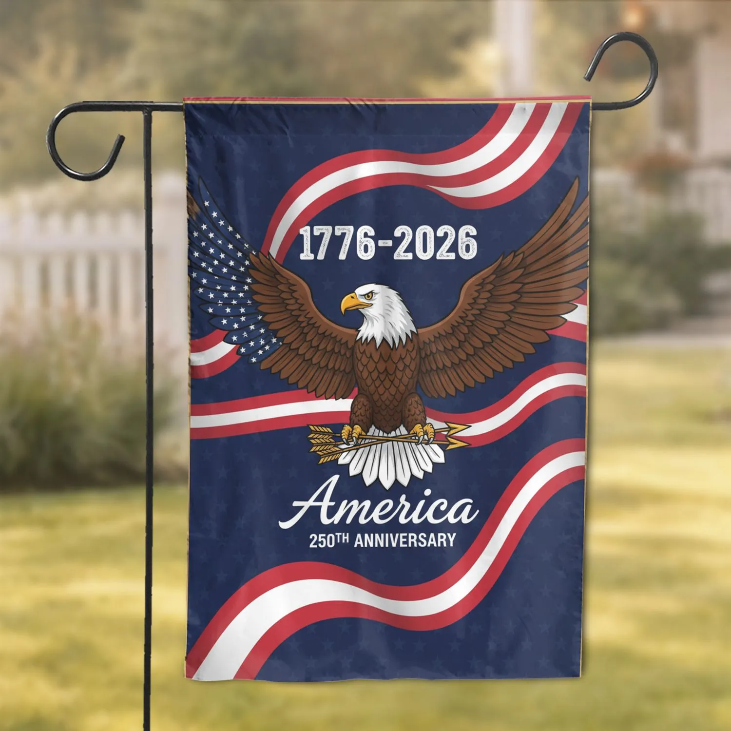 Bald Eagle American Flag 1776-2026 - USA 250th Anniversary Patriotic Freedom Celebration Garden Flag - 1