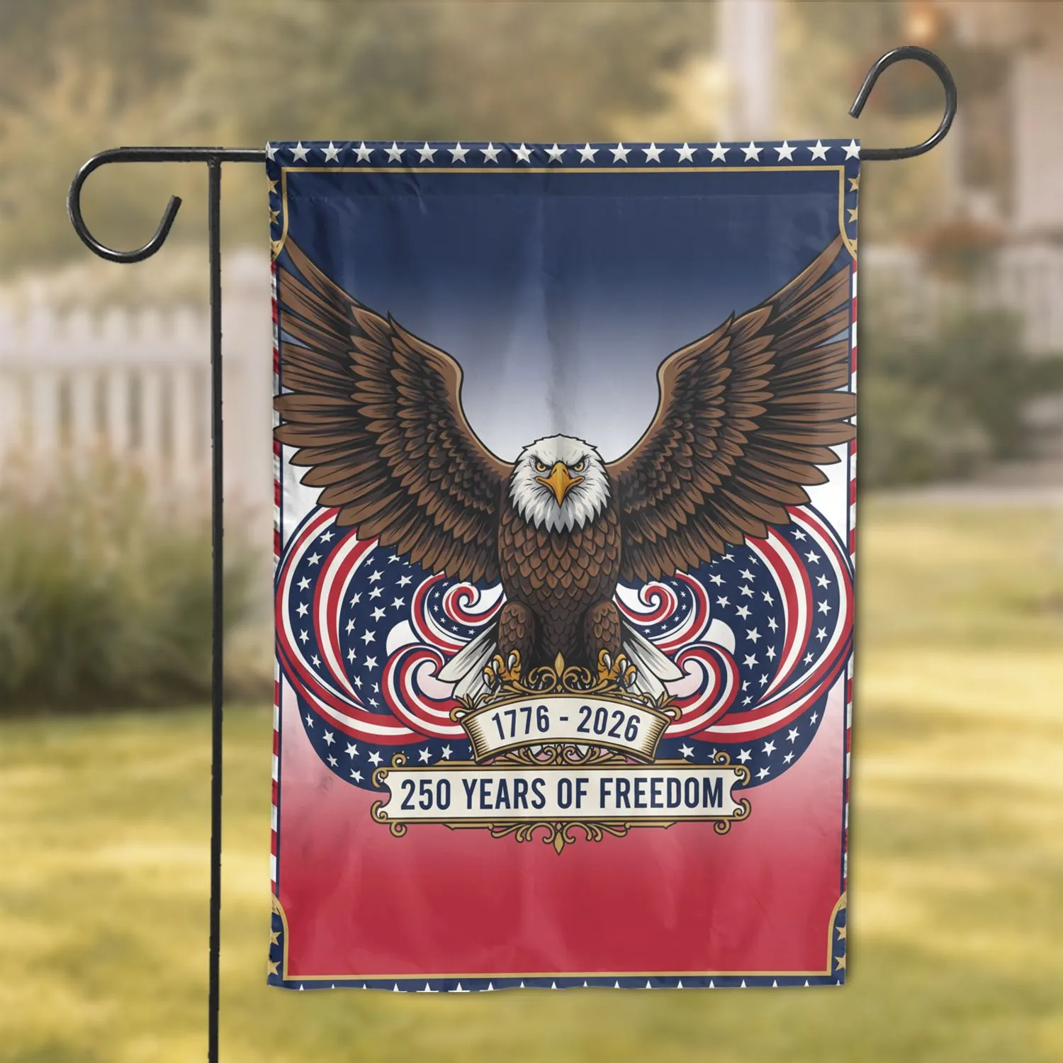 Bald Eagle American Flag 1776-2026 - USA 250th Anniversary Independence Day Patriotic Gift Garden Flag - 1