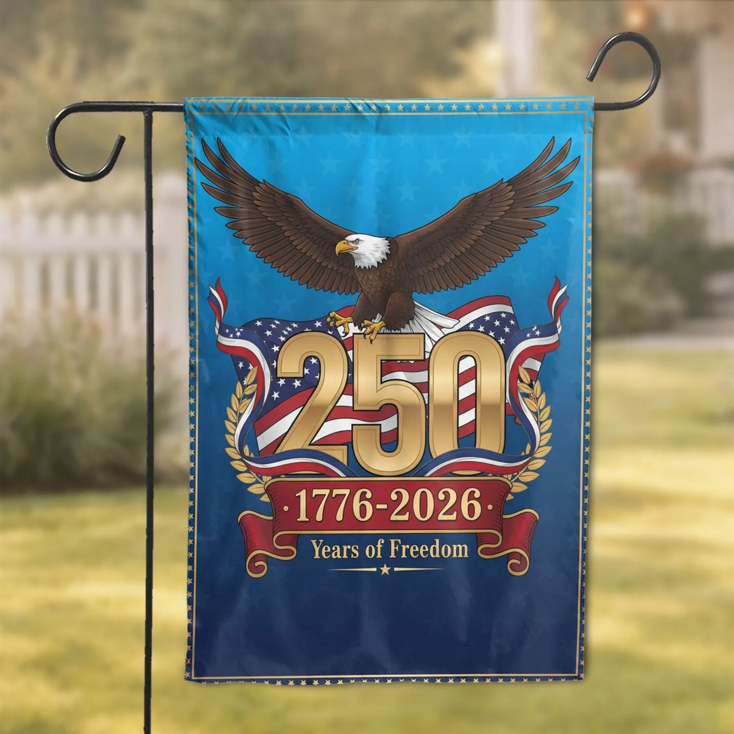 Bald Eagle American Flag 1776-2026 - USA 250th Anniversary Independence Day Gift for Veterans Garden Flag - 1