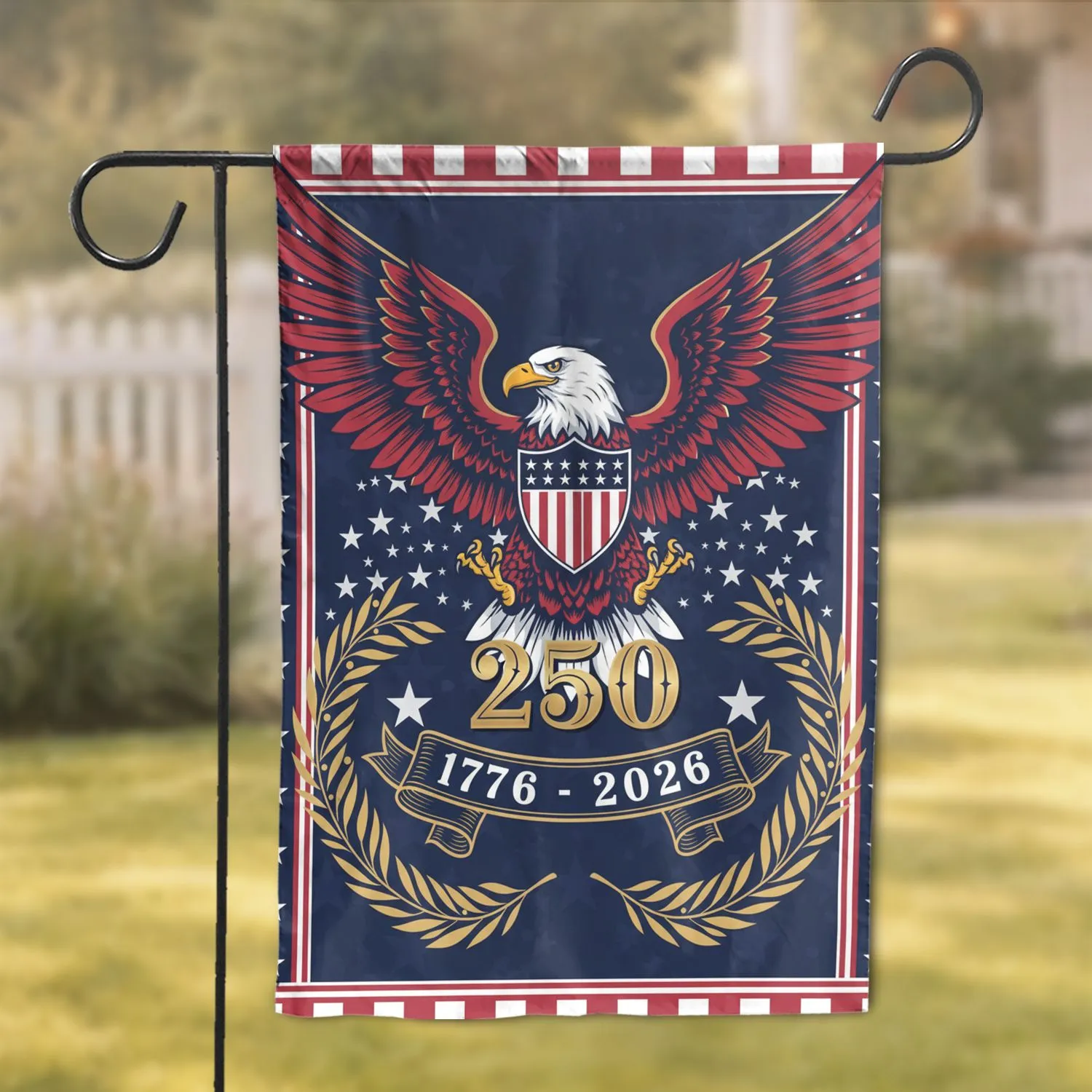 Bald Eagle American Flag 1776-2026 - USA 250th Anniversary Patriotic Gift for Dad Garden Flag - 1