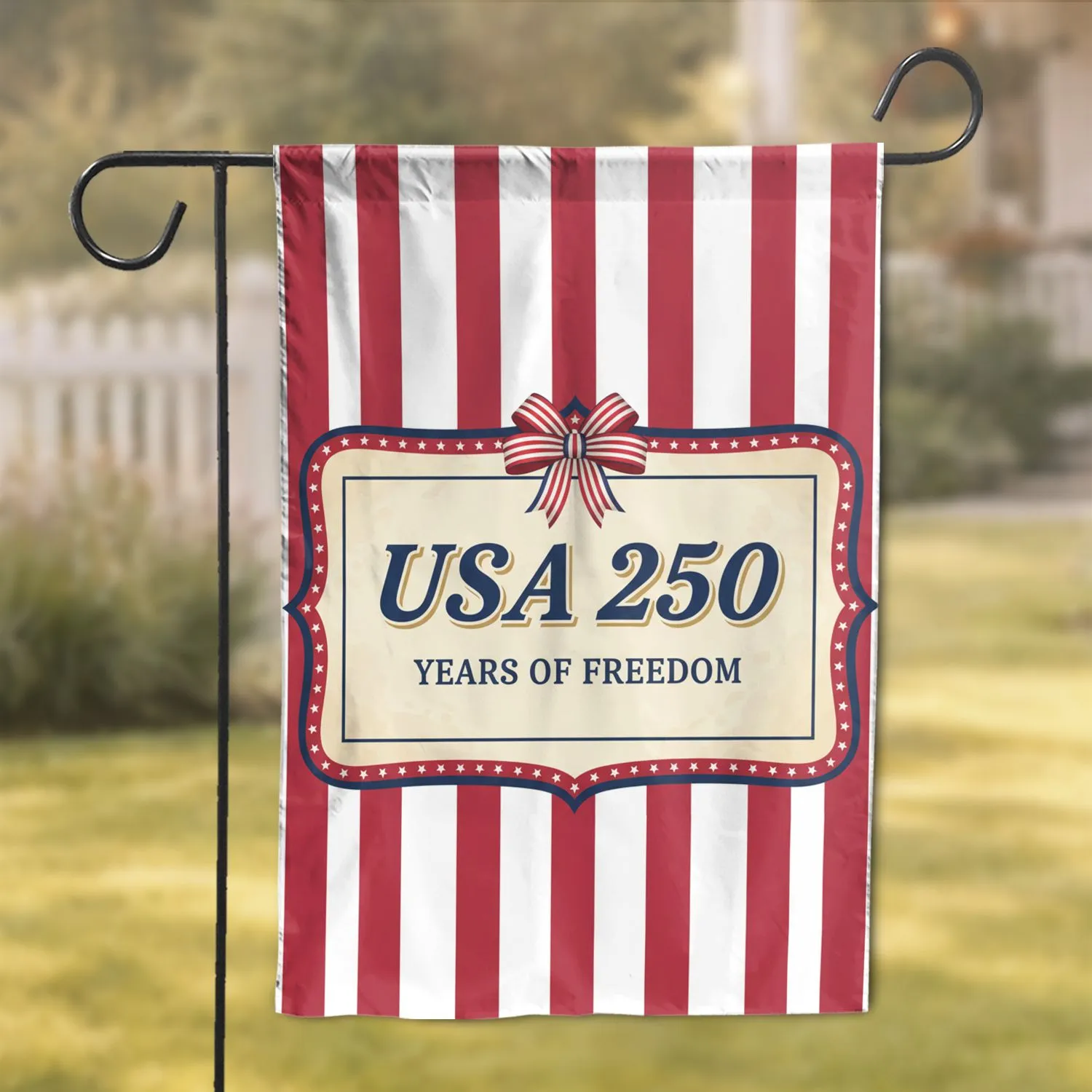 USA 250 Years of Freedom Patriotic Art - America's 250th Anniversary 1776-2026 Garden Flag - 1