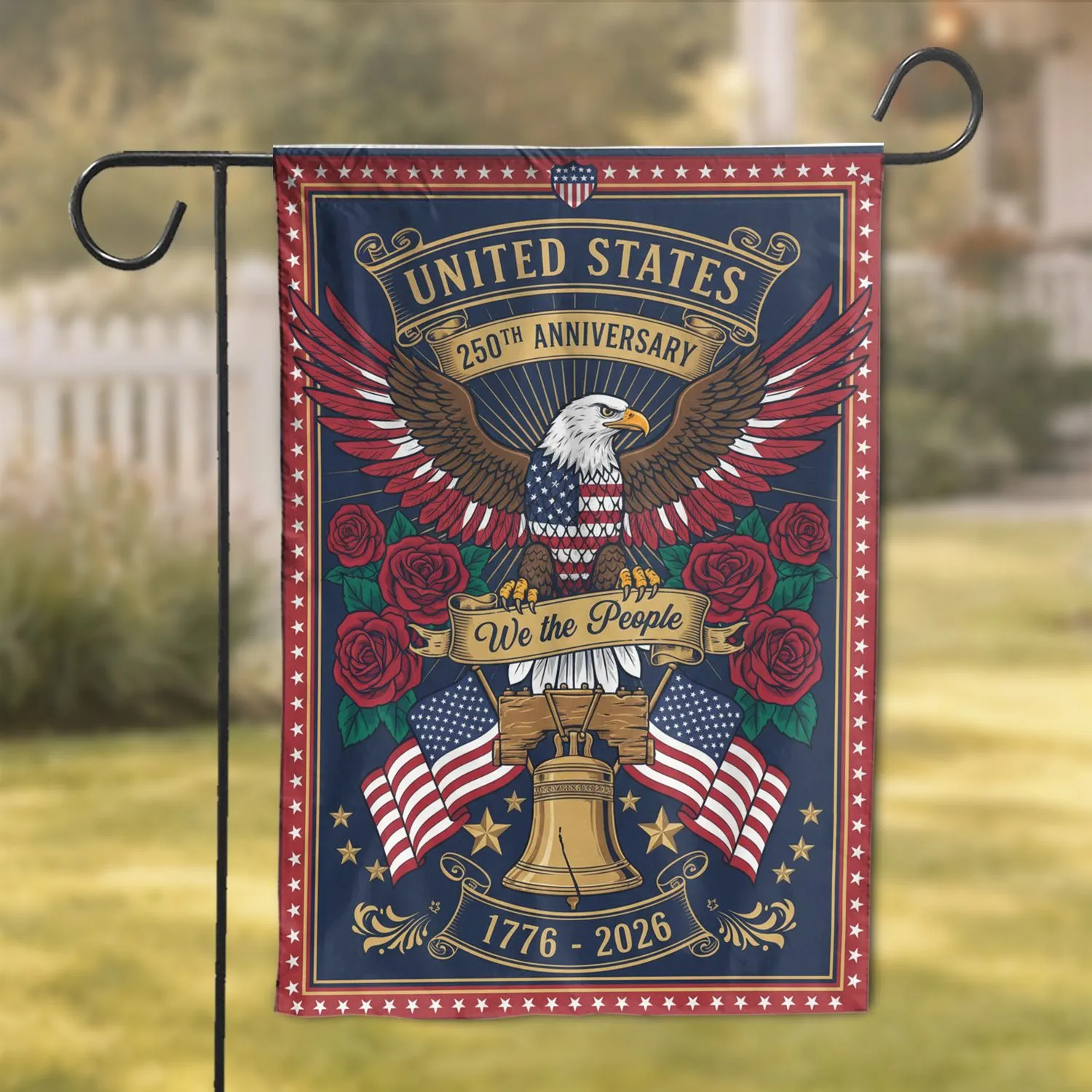 Bald Eagle American Flag 1776-2026 - USA 250th Anniversary Patriot Gift for Veterans Garden Flag - 1