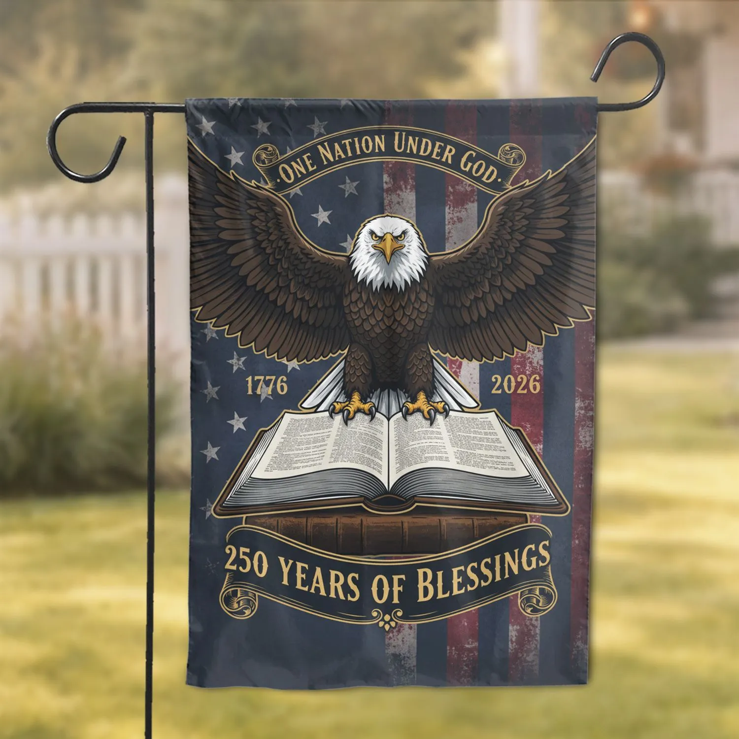 Bald Eagle American Flag 1776-2026 - USA 250th Anniversary Patriotic Gift for Veterans Garden Flag - 1