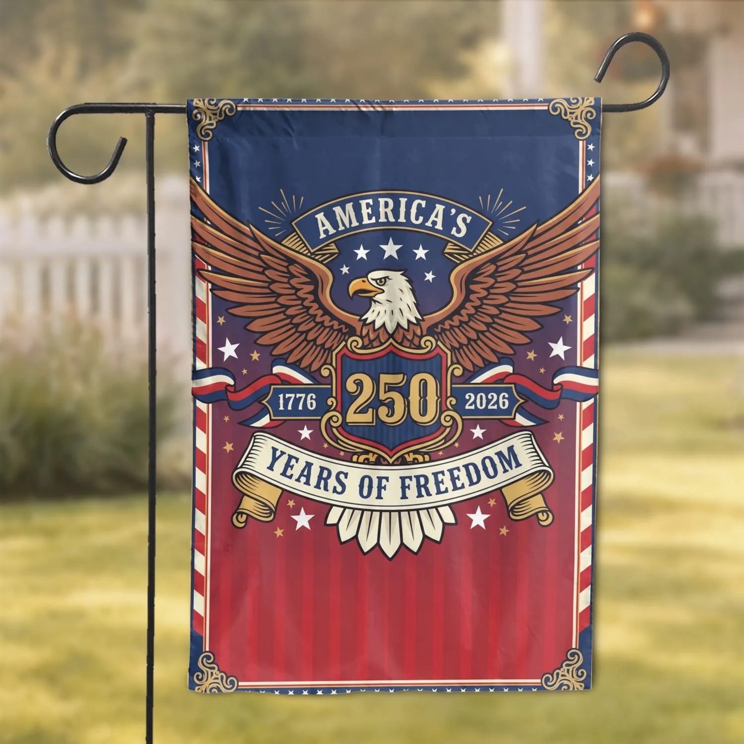 Bald Eagle American Flag 1776-2026 - USA 250th Anniversary Independence Day Gift for Veterans Garden Flag - 1
