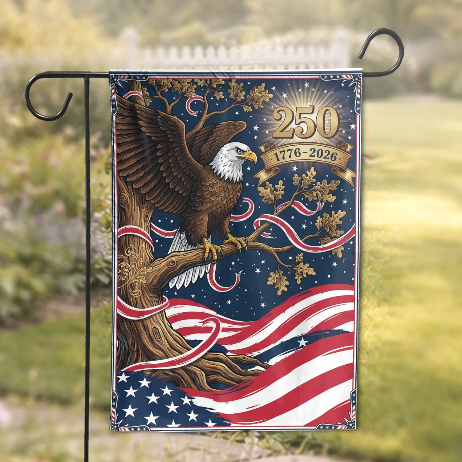 Bald Eagle 250th Anniversary Flag 1776-2026 - USA Heritage Patriotic Celebration Garden Flag - 1