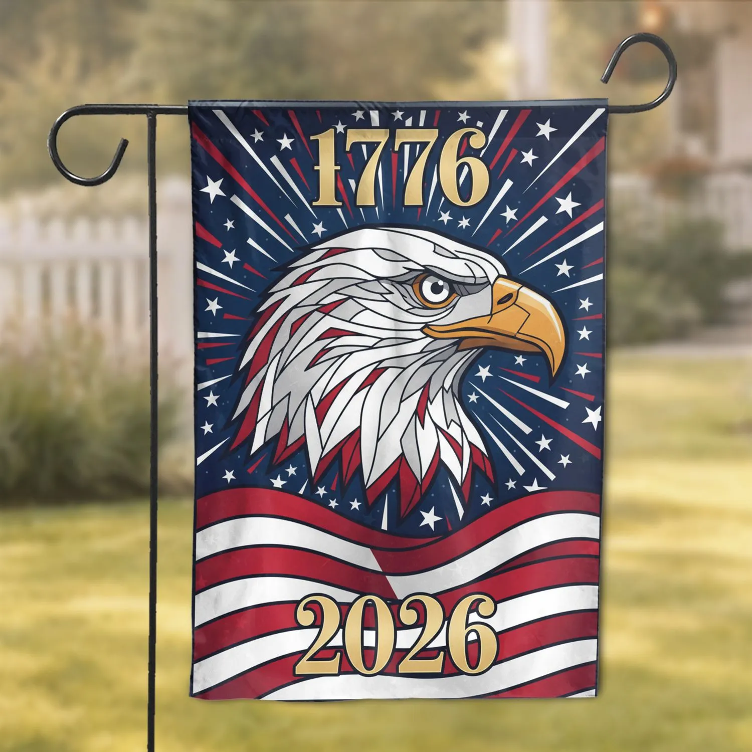 Bald Eagle American Flag 1776-2026 - USA 250th Anniversary Independence Day Gift for Veterans Garden Flag - 1
