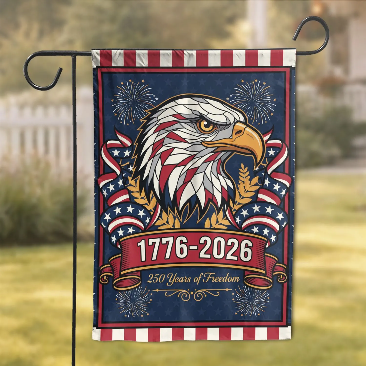 Bald Eagle American Flag 1776-2026 - USA 250th Anniversary Independence Day for Veterans Garden Flag - 1