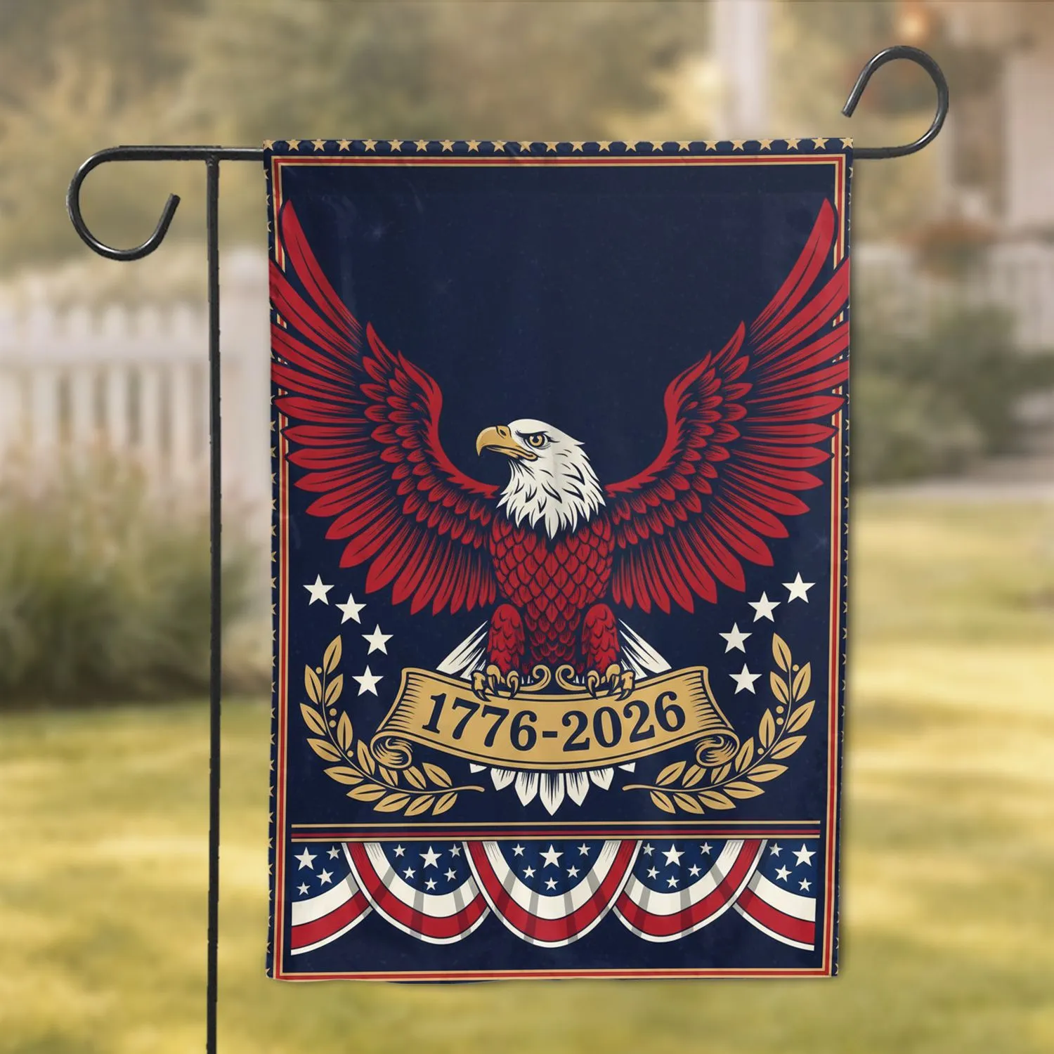 Bald Eagle American Flag 1776-2026 - USA 250th Anniversary Independence Day for Veterans Garden Flag - 1
