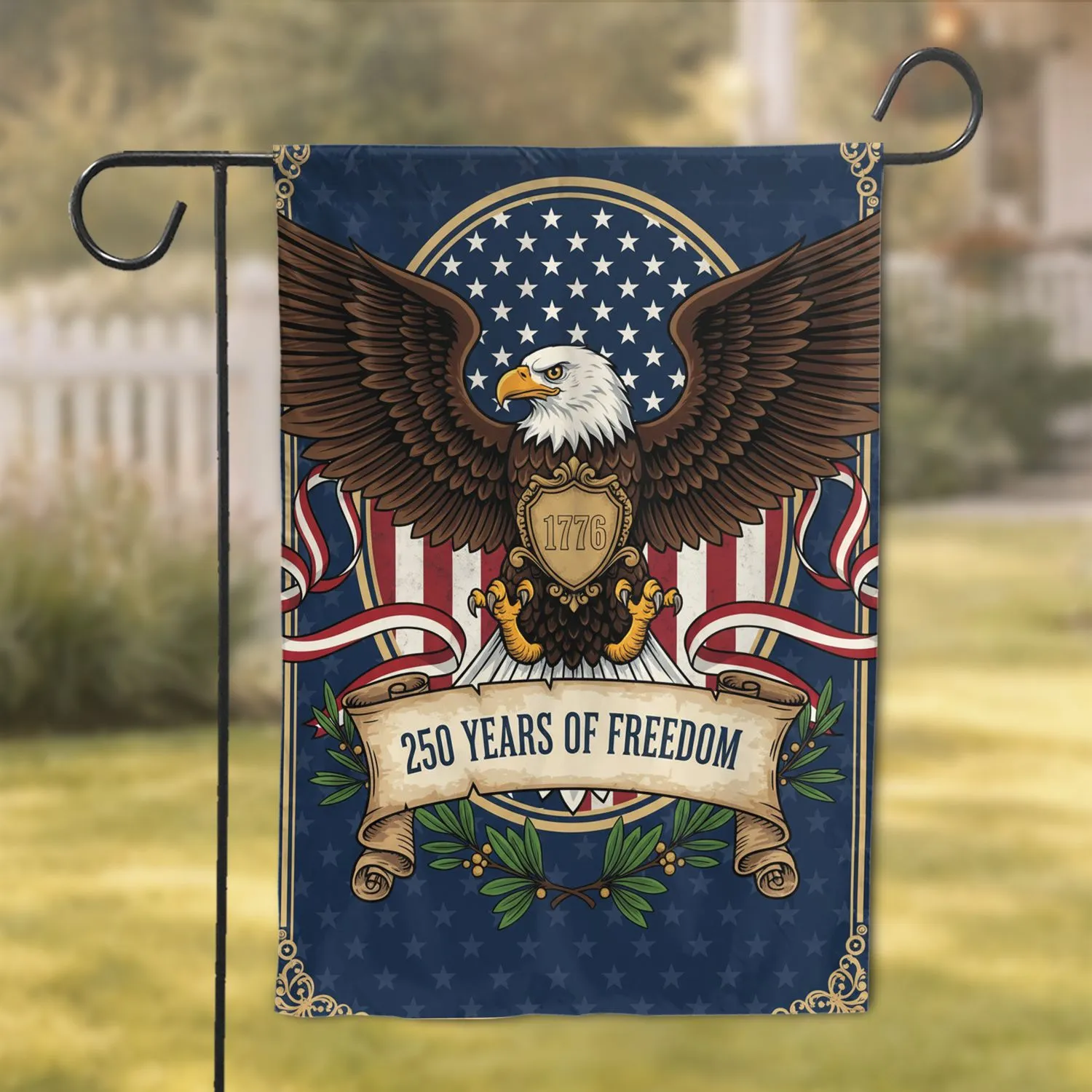 Bald Eagle American Flag 1776-2026 - USA 250th Anniversary Patriotic Gift for Veterans Garden Flag - 1
