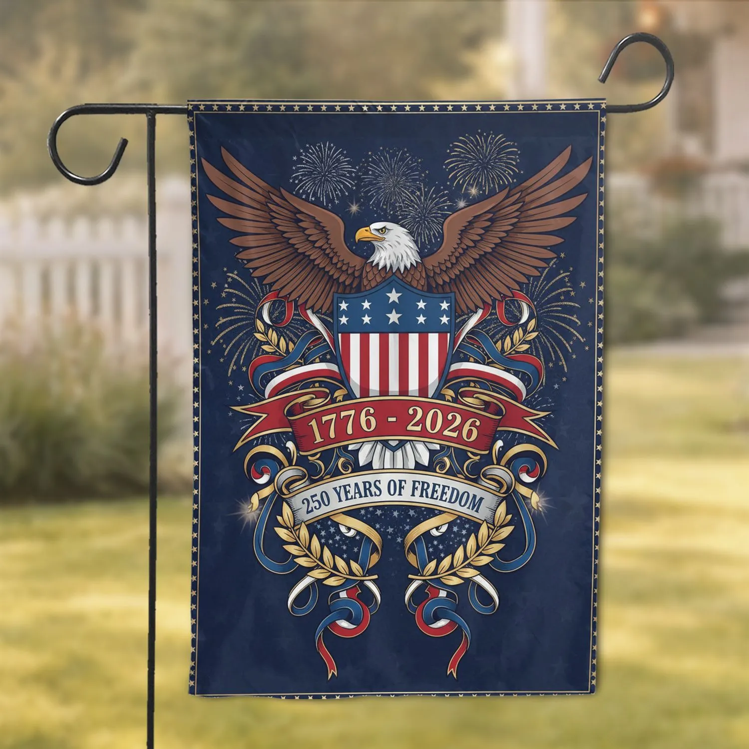 Bald Eagle American Flag 1776-2026 - USA 250th Anniversary Patriotic Gift for Veterans Garden Flag - 1
