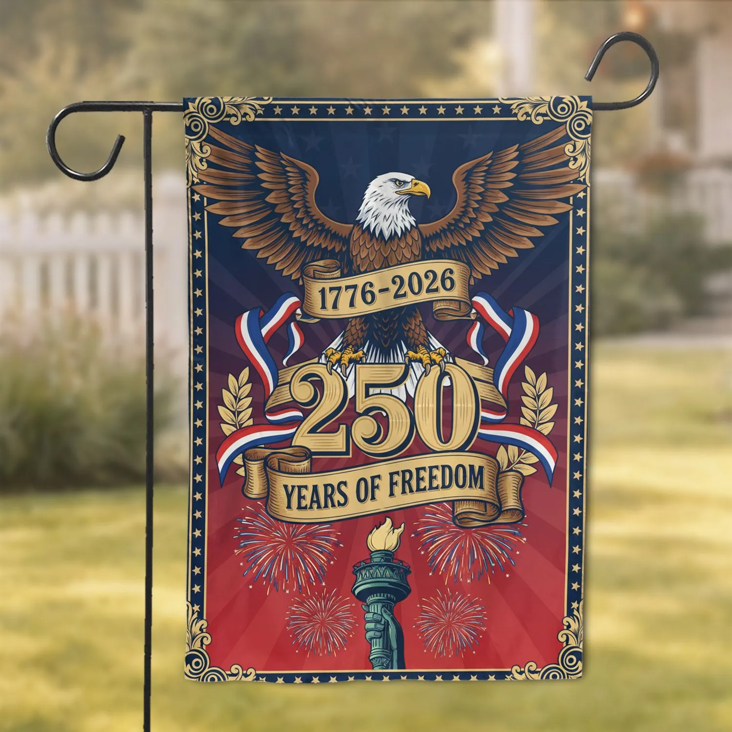Bald Eagle Liberty Torch 1776-2026 - USA 250th Anniversary Freedom Celebration Garden Flag - 1