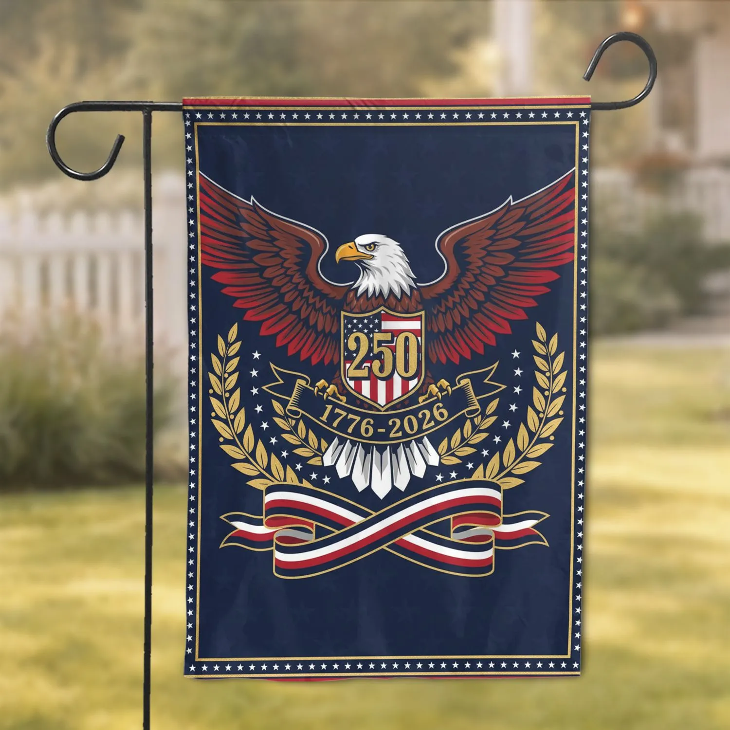 Bald Eagle American Flag 1776-2026 - USA 250th Anniversary Patriotic Gift for Dad Garden Flag - 1