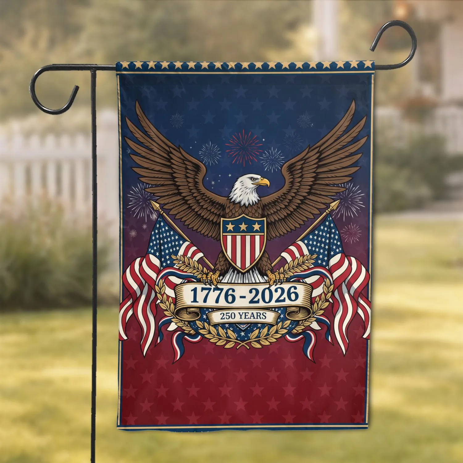 Patriotic Bald Eagle 1776-2026 American Flag - USA 250th Anniversary Gift for Veterans Garden Flag - 1