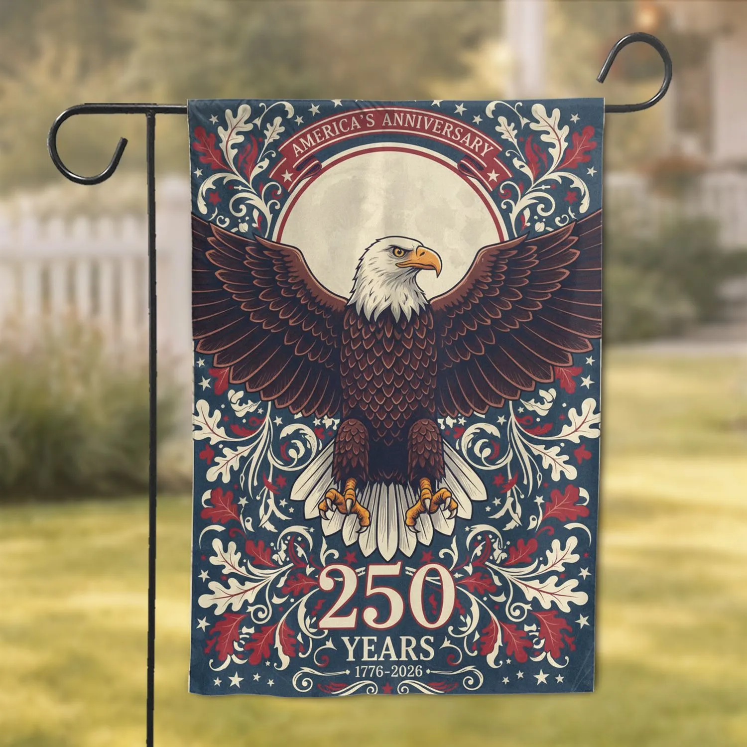 Majestic Bald Eagle American Flag 1776-2026 - USA 250th Anniversary Independence Day Garden Flag - 1