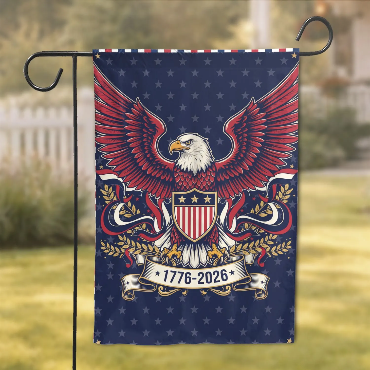 Bald Eagle American Flag 1776-2026 - USA 250th Anniversary Freedom Celebration Garden Flag - 1