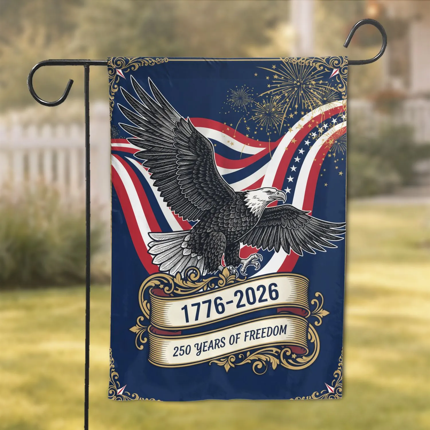 Bald Eagle American Flag 1776-2026 - USA 250th Anniversary Freedom Heritage Garden Flag - 1
