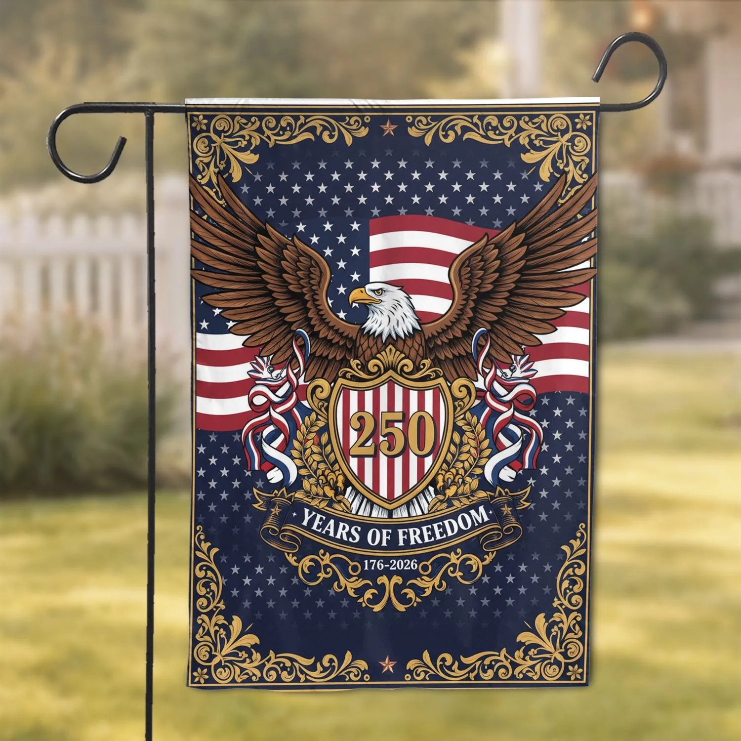 Bald Eagle American Flag 1776-2026 - USA 250th Anniversary Independence Day Gift for Fathers Garden Flag - 1