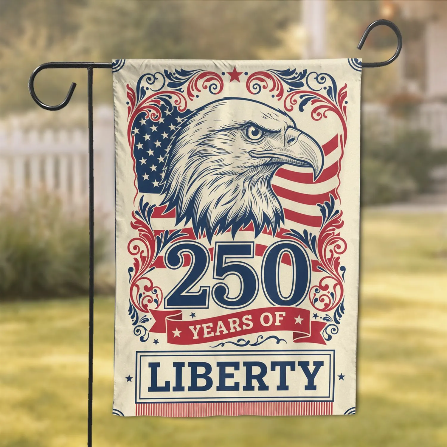 Bald Eagle American Flag 250 Years Liberty 1776-2026 - USA 250th Anniversary Garden Flag - 1