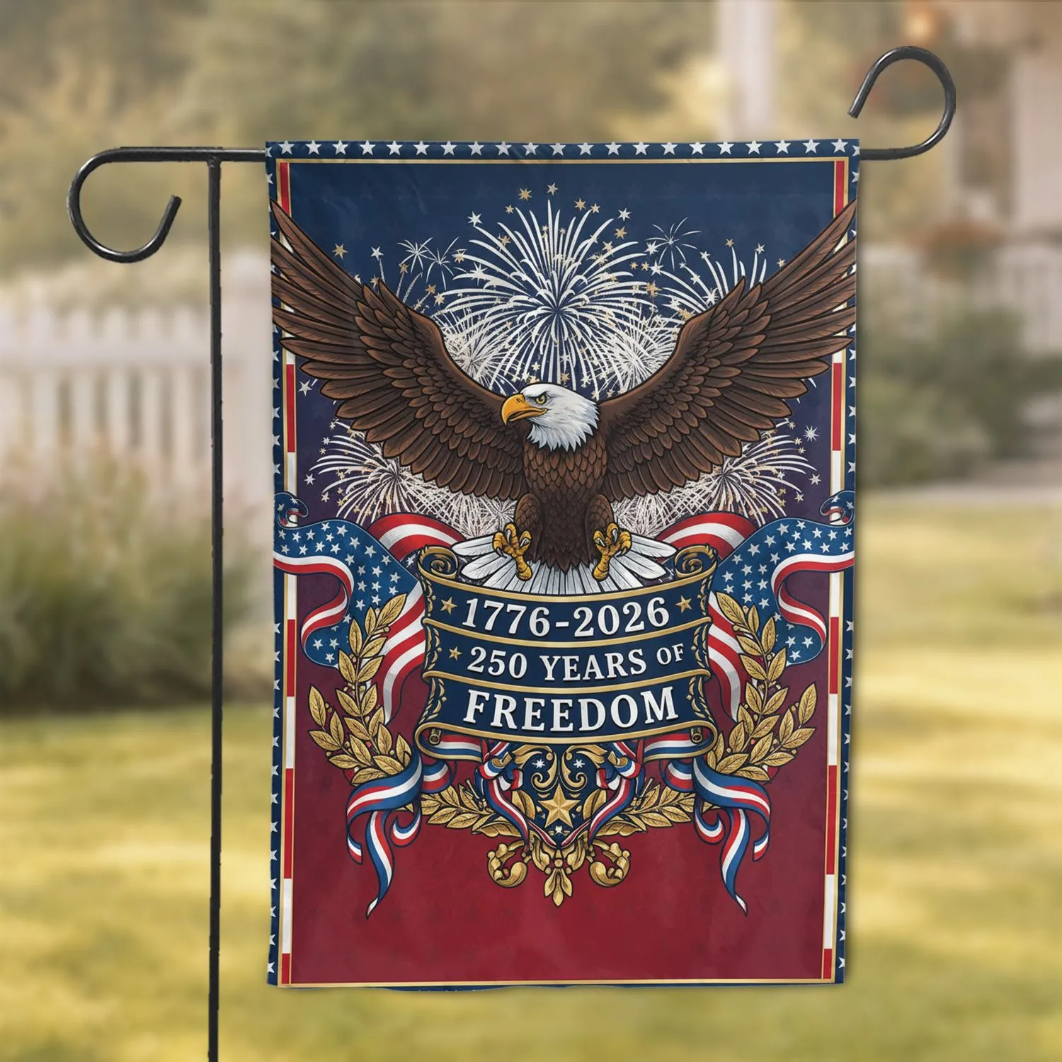 Bald Eagle American Flag 1776-2026 - USA 250th Anniversary Independence Day Gift Garden Flag - 1