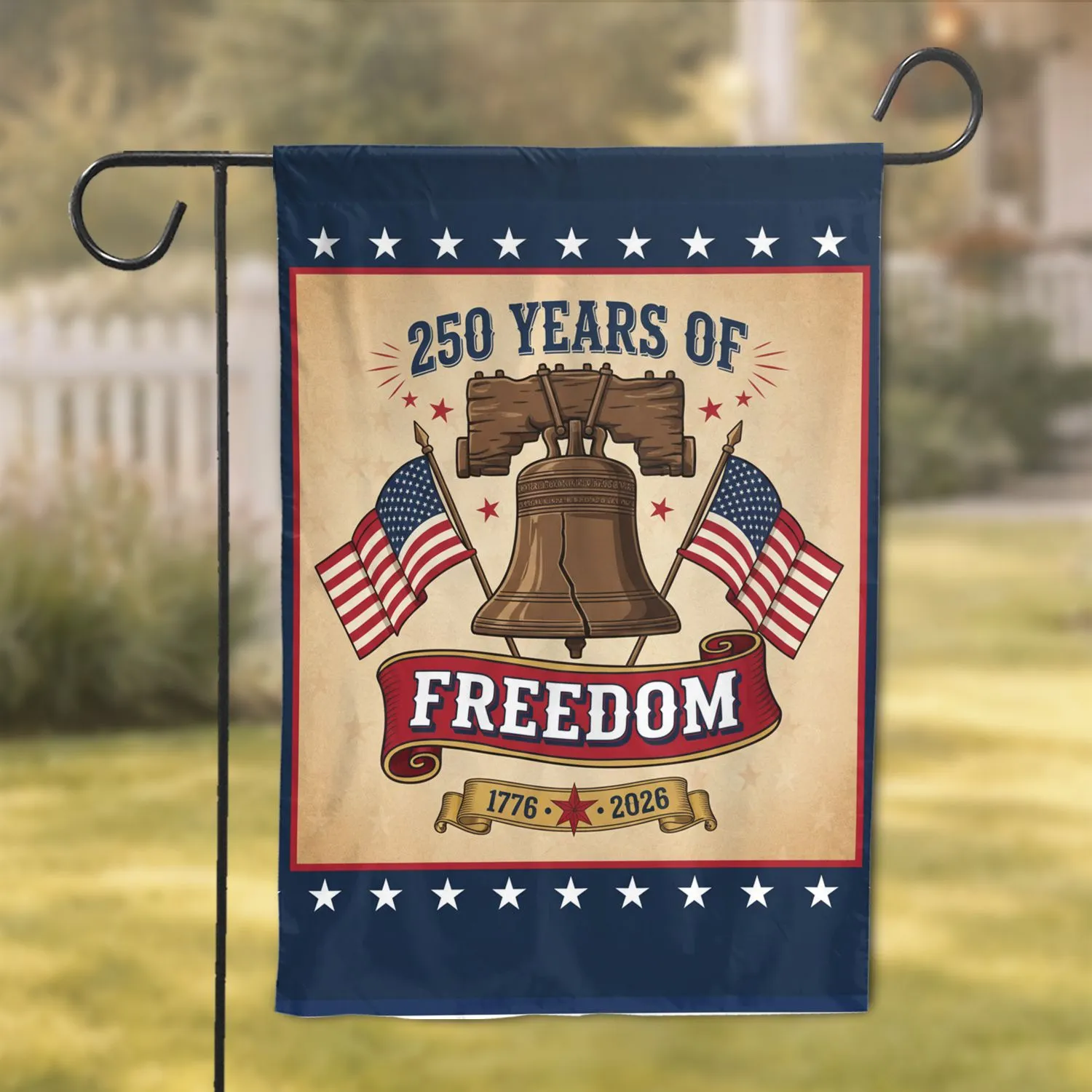 Liberty Bell American Flags 1776-2026 - USA 250th Anniversary Patriotic Freedom Art Garden Flag - 1