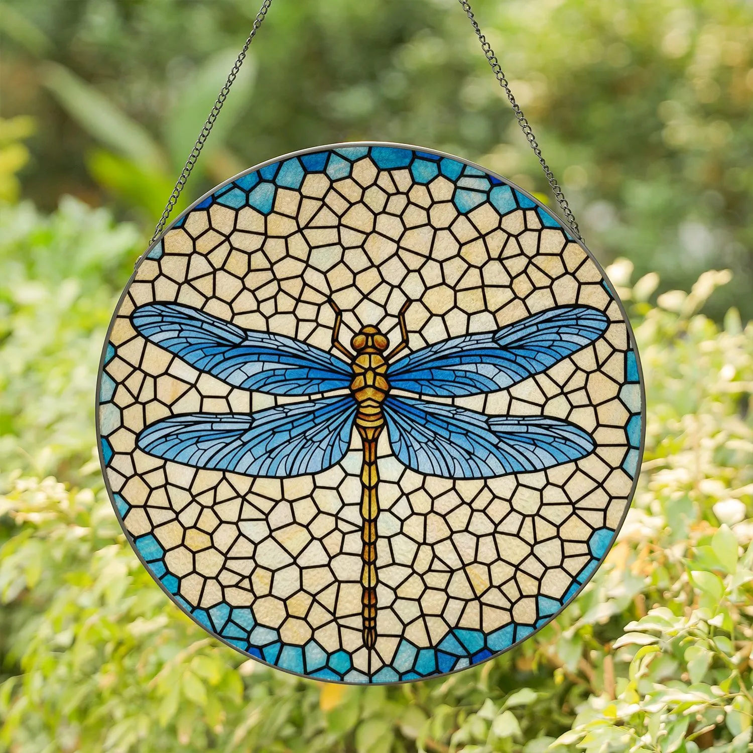 Majestic Dragonfly Stained Glass - Tiffany Style Translucent Jewel Tone Mosaic Stained Glass Suncatcher - 1