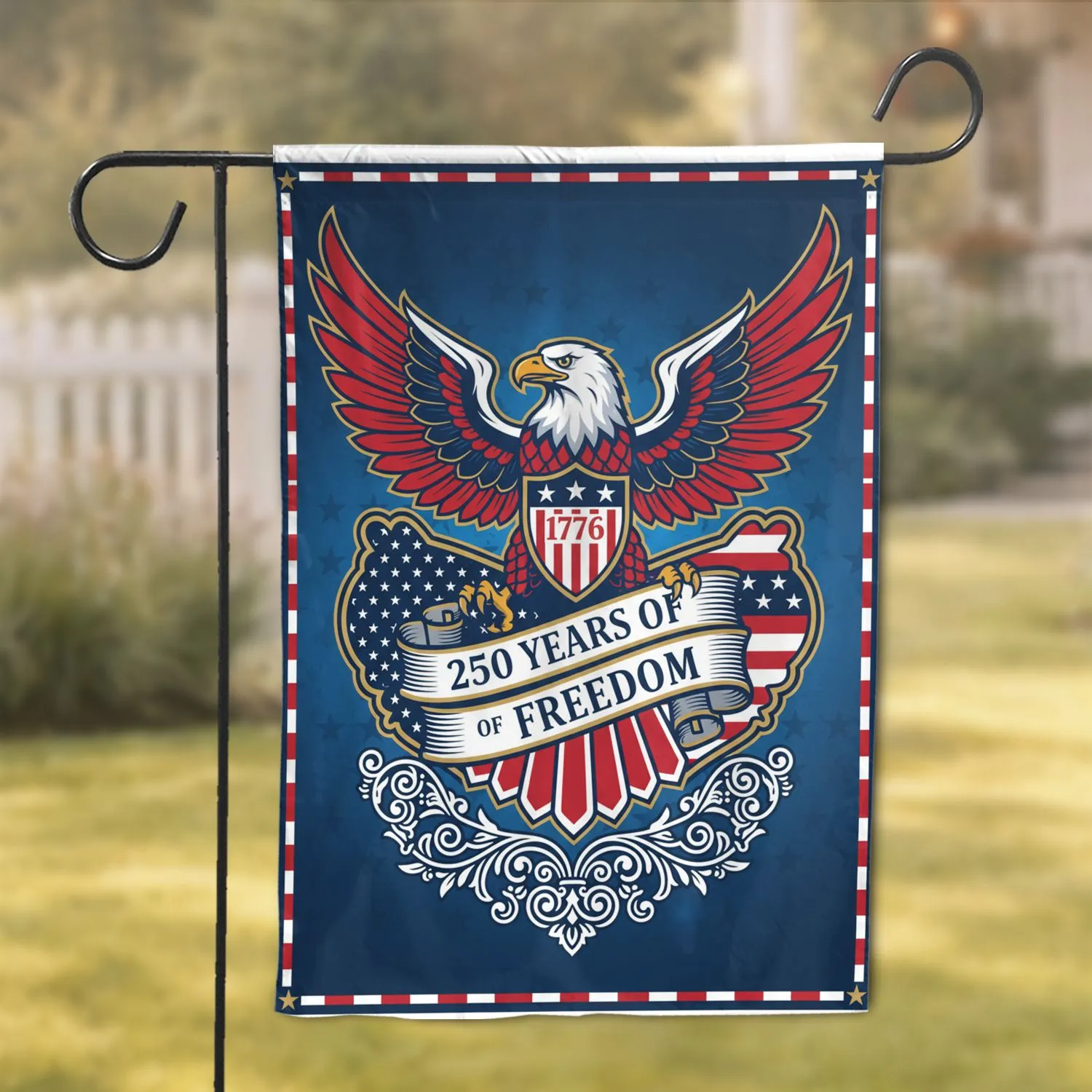 Bald Eagle American Flag 1776-2026 - USA 250th Anniversary Independence Day Gift for Veterans Garden Flag - 1