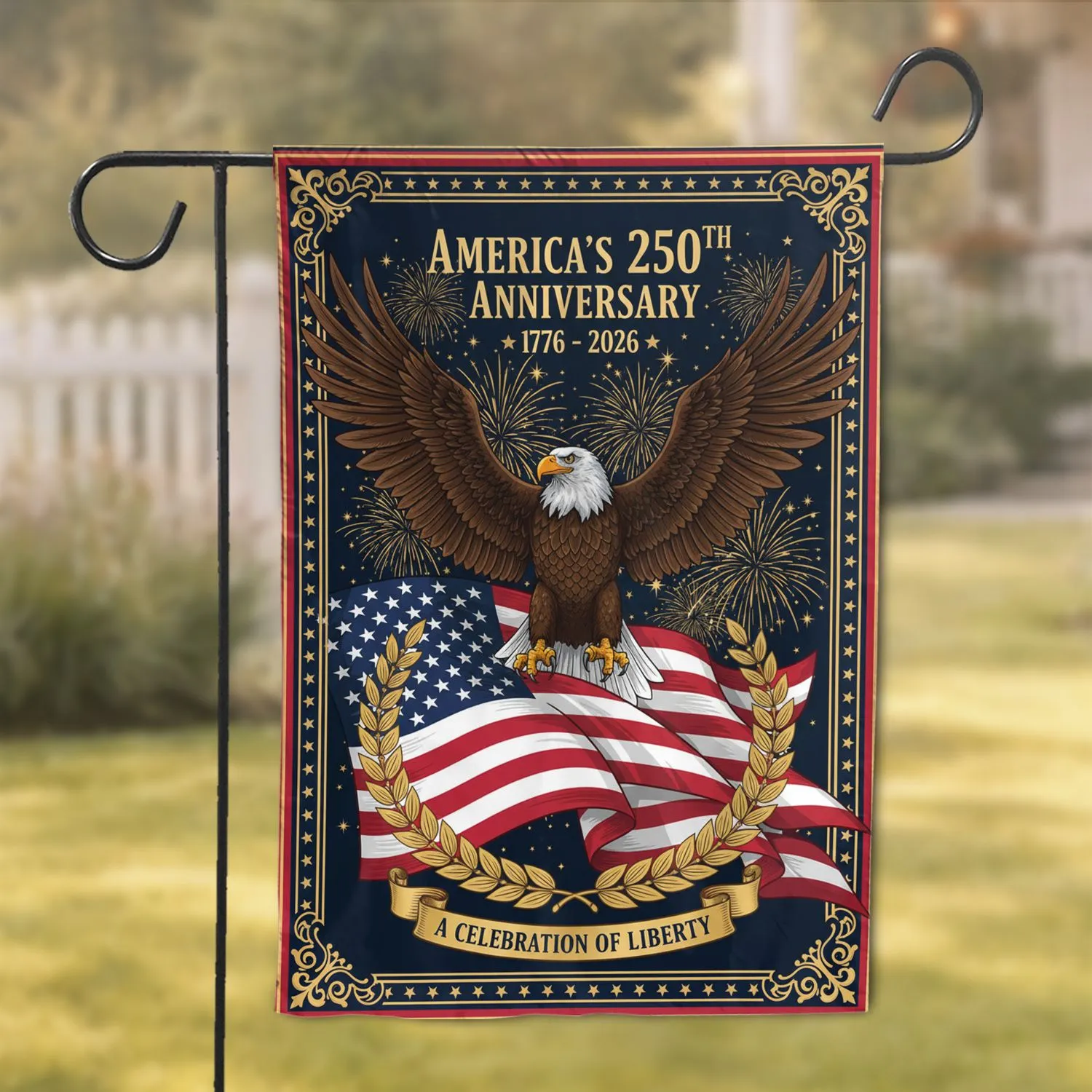 Bald Eagle American Flag 1776-2026 - USA 250th Anniversary Independence Day Gift for Veterans Garden Flag - 1
