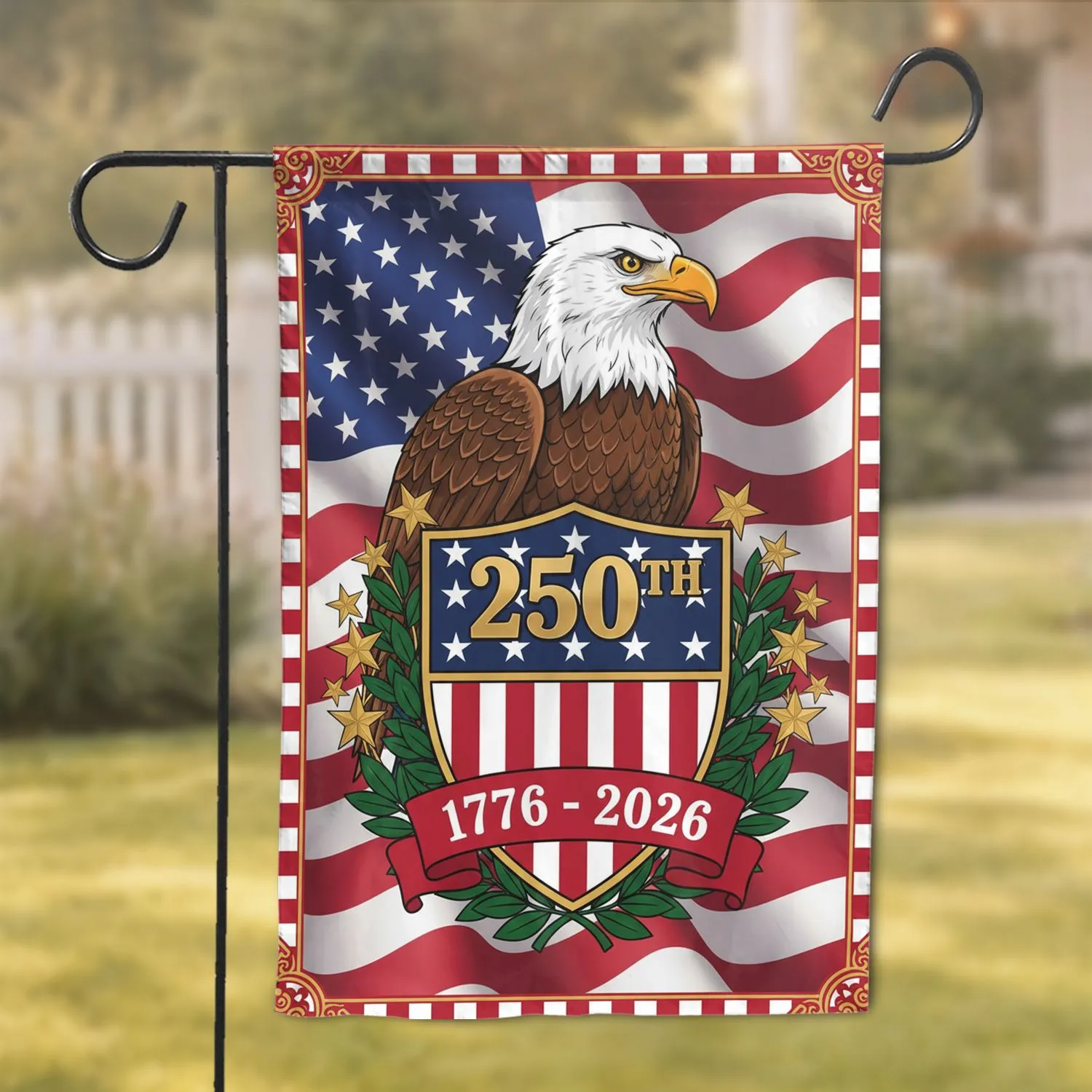 Bald Eagle American Flag 1776-2026 - USA 250th Anniversary Independence Day Veteran Garden Flag - 1