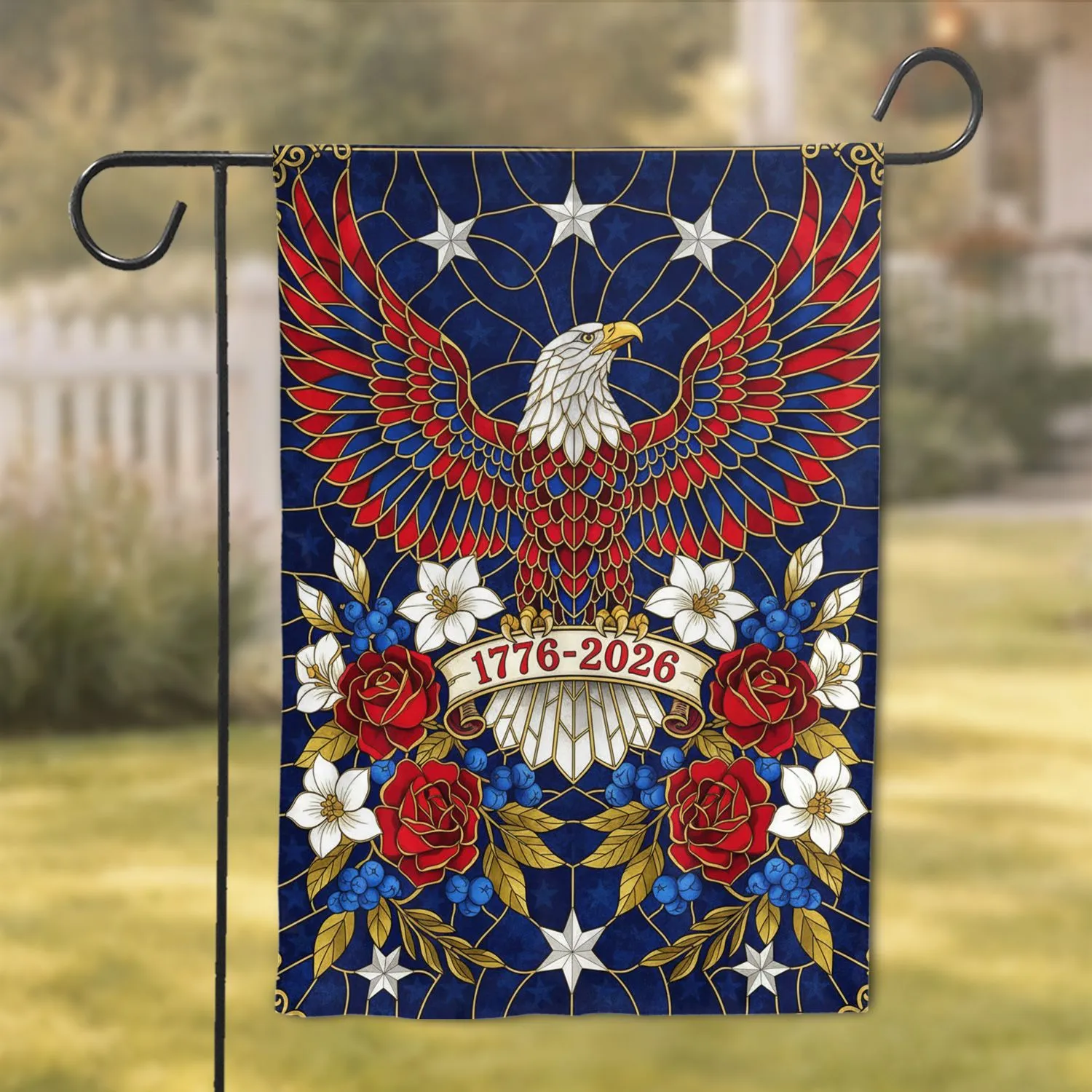 Bald Eagle American Flag 1776-2026 - USA 250th Anniversary Independence Day Gift for Veterans Garden Flag - 1