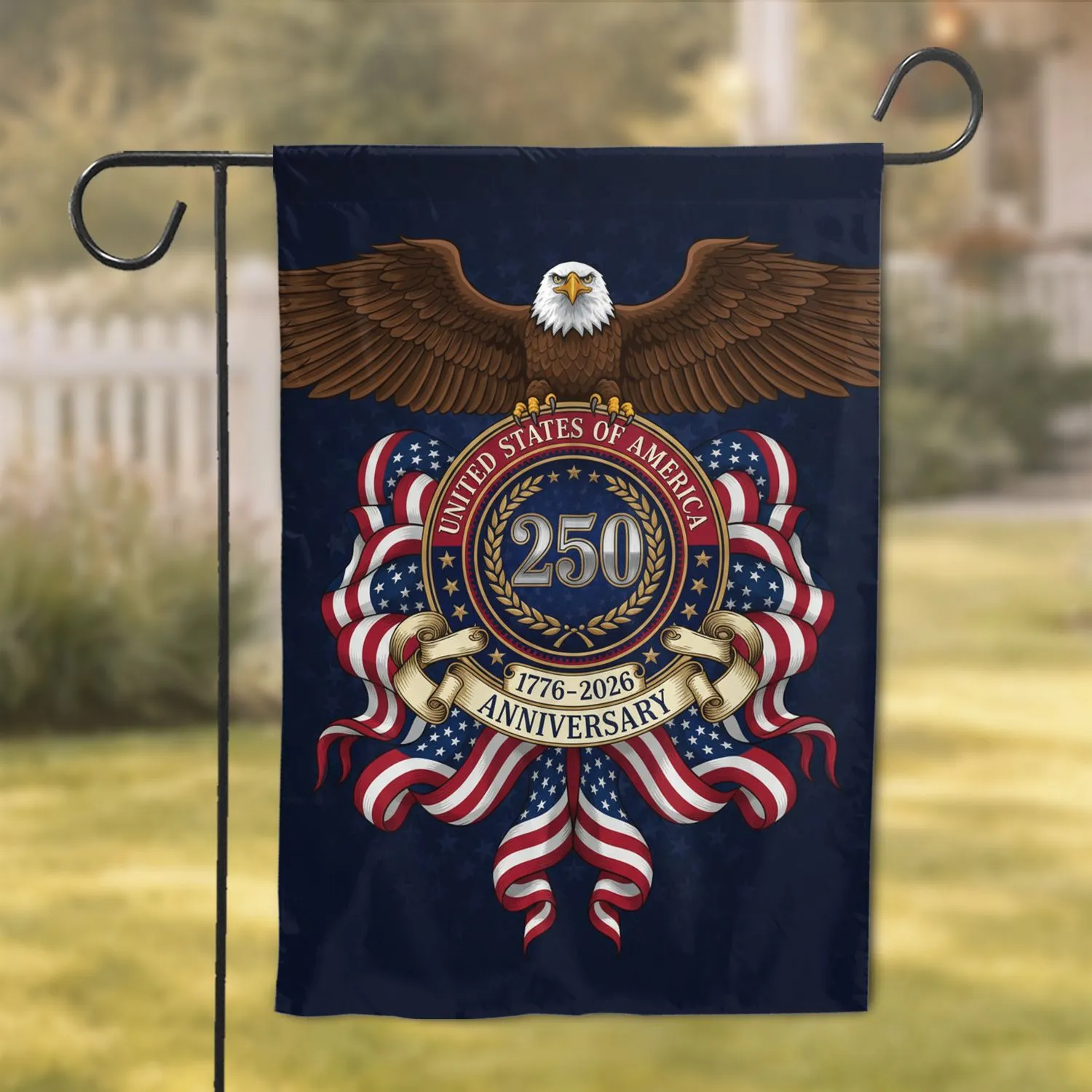 Bald Eagle American Flag 1776-2026 - USA 250th Anniversary Patriotic Gift for Veterans Garden Flag - 1