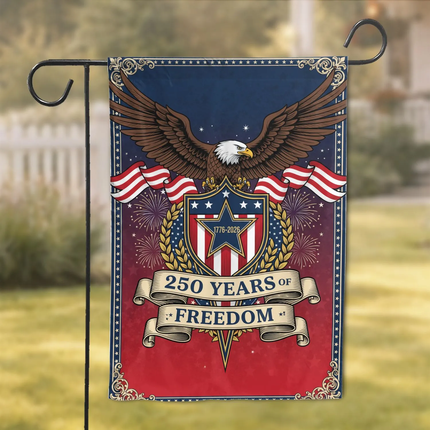 Bald Eagle American Flag 1776-2026 - USA 250th Anniversary Independence Day Gift for Veterans Garden Flag - 1