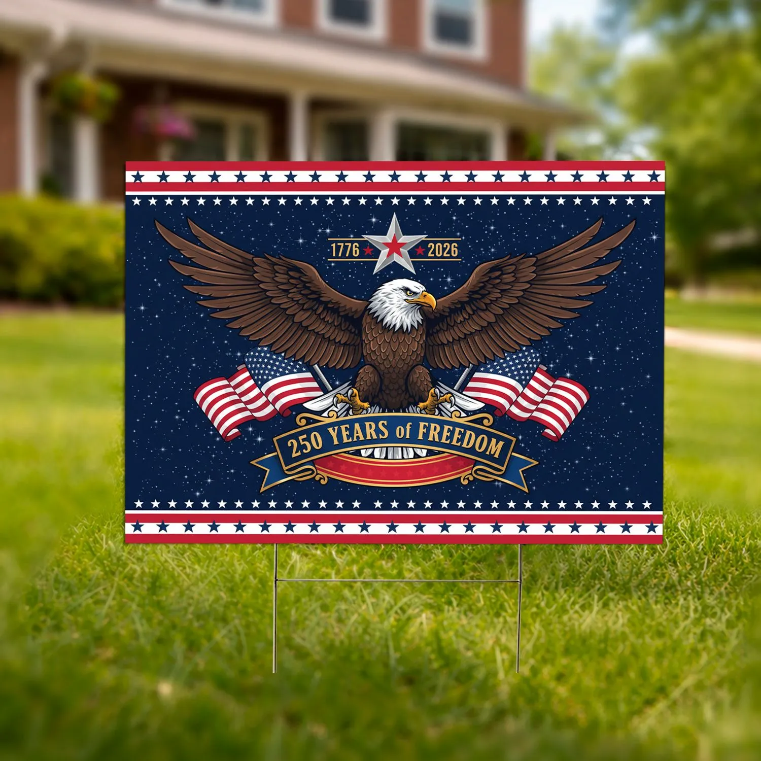American Eagle Flag 1776-2026 - USA 250th Anniversary Patriotic Freedom Gift Yard Sign - 1