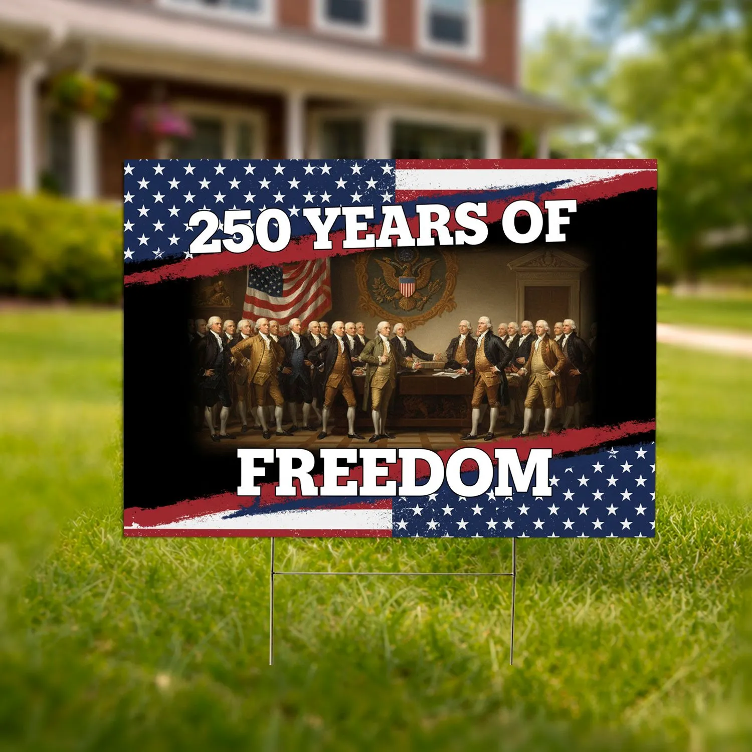Declaration of Independence Founding Fathers 1776-2026 - USA 250th Anniversary Freedom Yard Sign - 1