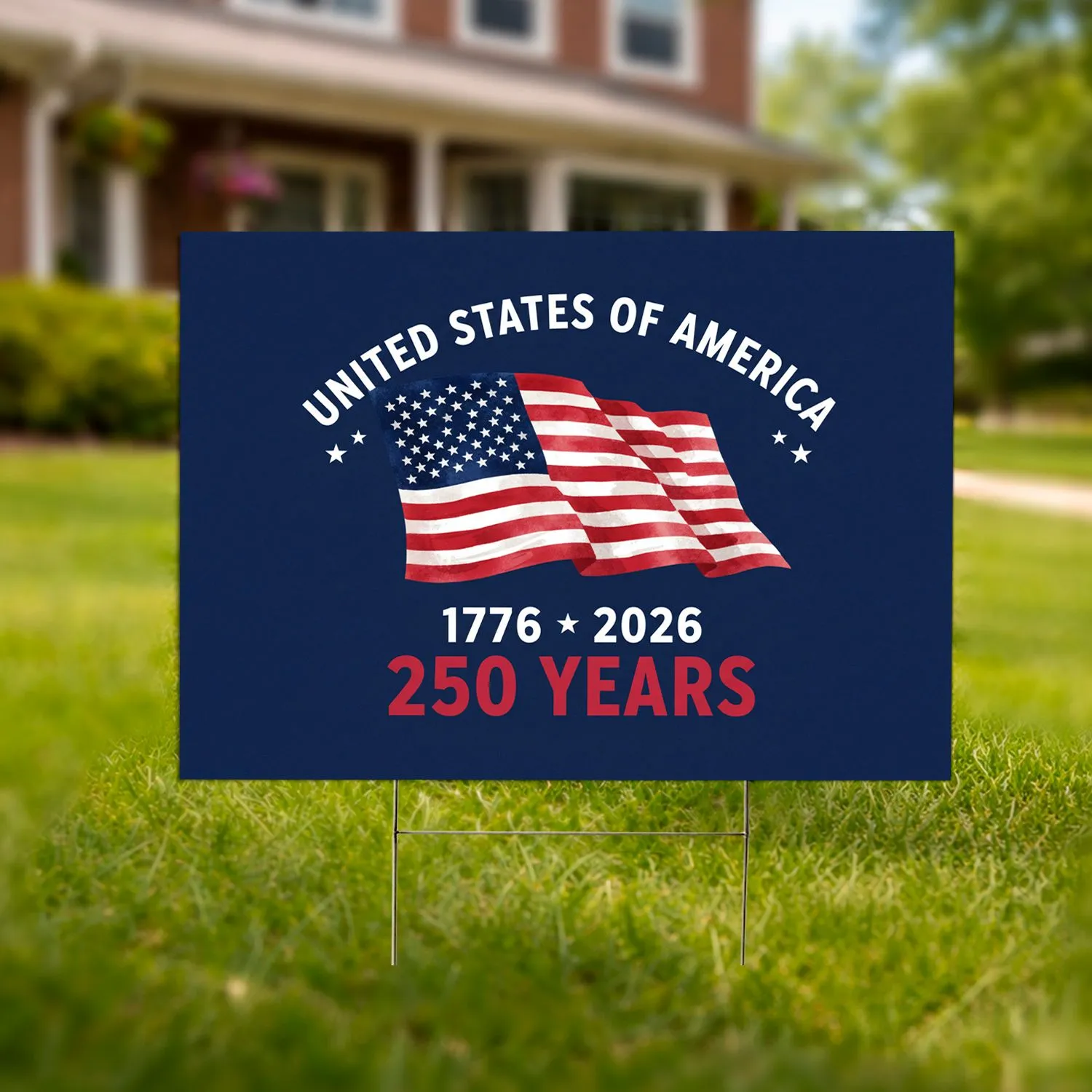 USA 250th Anniversary American Flag 1776-2026 Patriotic Independence Day Gift for Veterans Yard Sign - 1