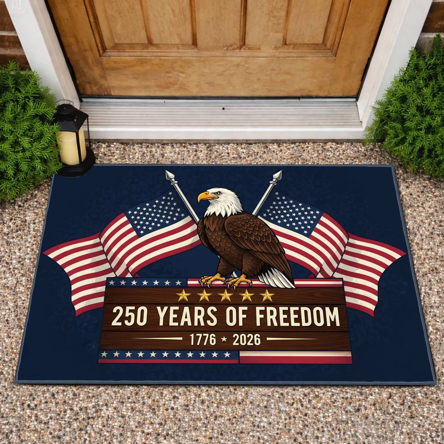 Bald Eagle American Flag 1776-2026 - USA 250th Anniversary Independence Day for Dad Doormat - 1