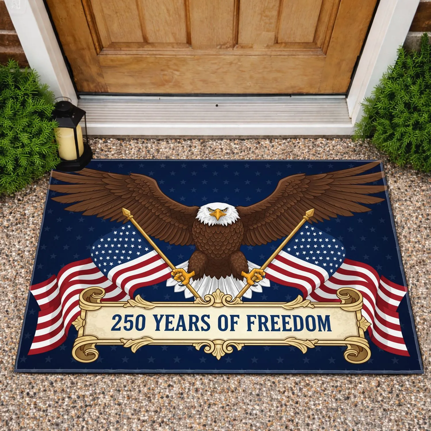 Bald Eagle American Flag 1776-2026 - USA 250 Years of Freedom Star-Spangled Doormat - 1