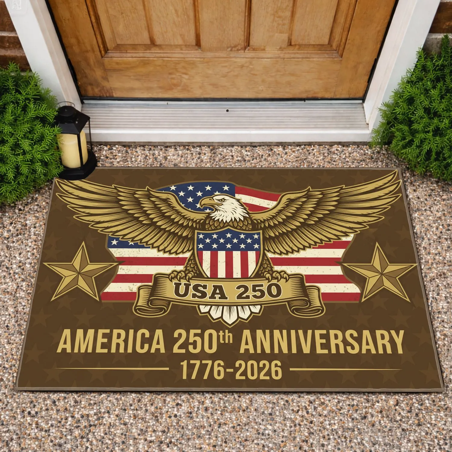 Bald Eagle American Flag 1776-2026 - USA 250th Anniversary Independence Day Doormat - 1