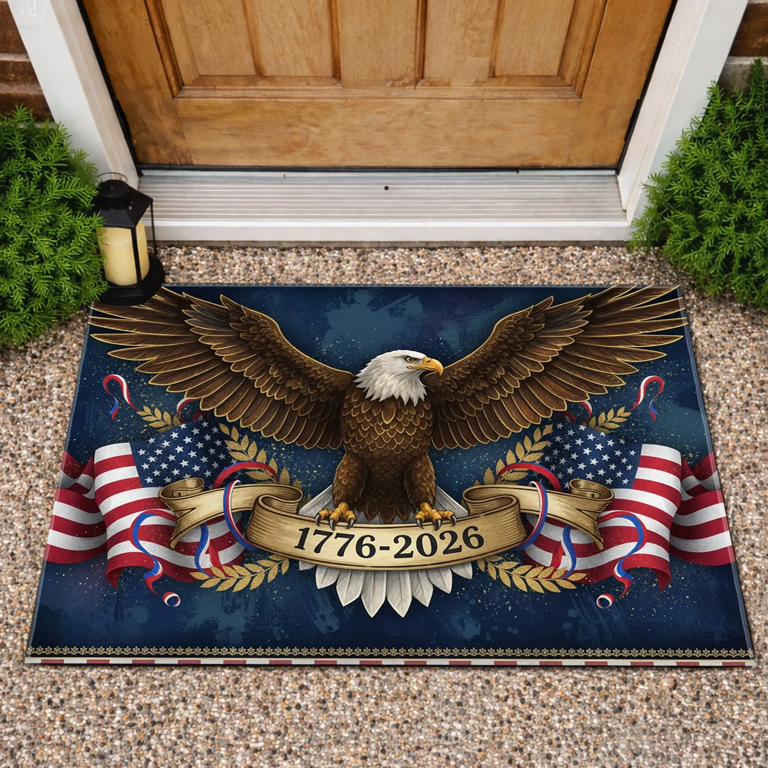 Bald Eagle American Flag 1776-2026 - USA 250th Anniversary Independence Day Gift for Dad Doormat - 1