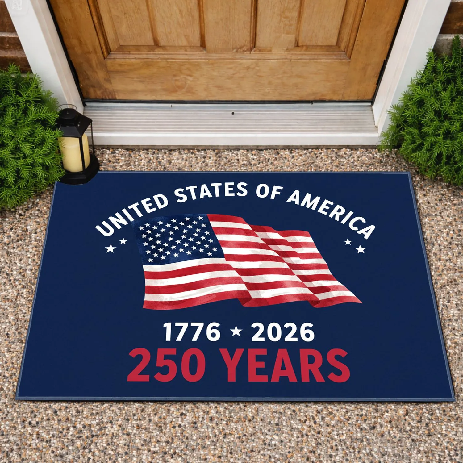USA 250th Anniversary American Flag 1776-2026 Patriotic Independence Day Gift for Veterans Doormat - 1