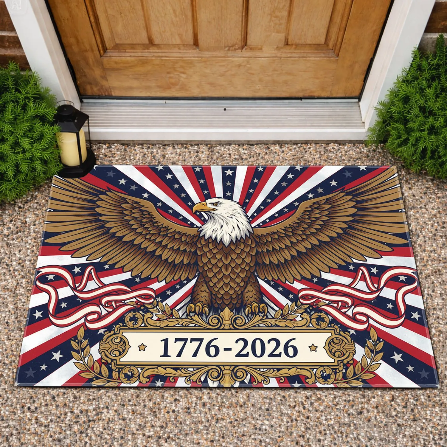 Bald Eagle 1776-2026 - American 250th Anniversary Independence Day Celebration Doormat - 1