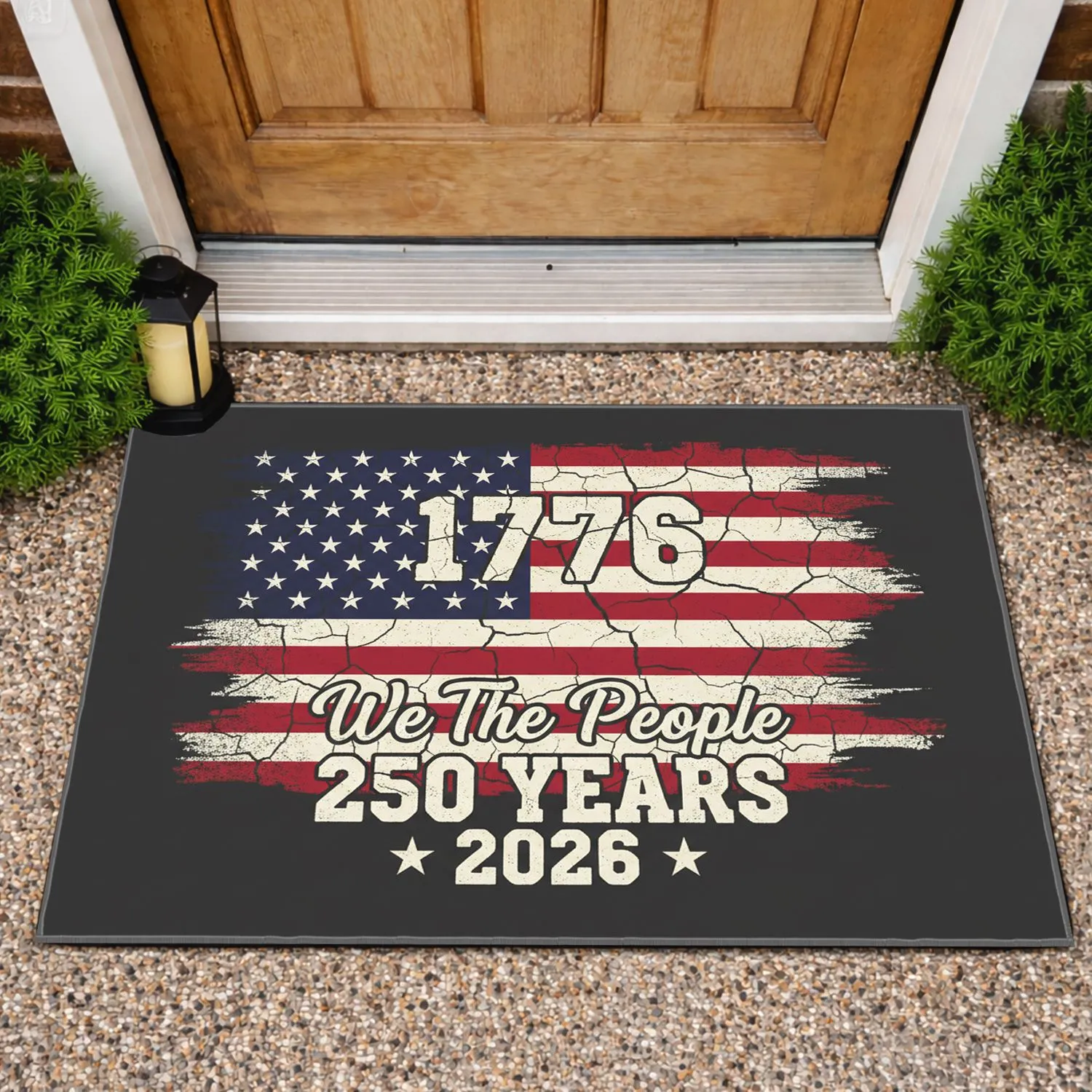 Distressed Flag 1776 We The People 250 Years - USA 250th Anniversary 2026 Doormat - 1