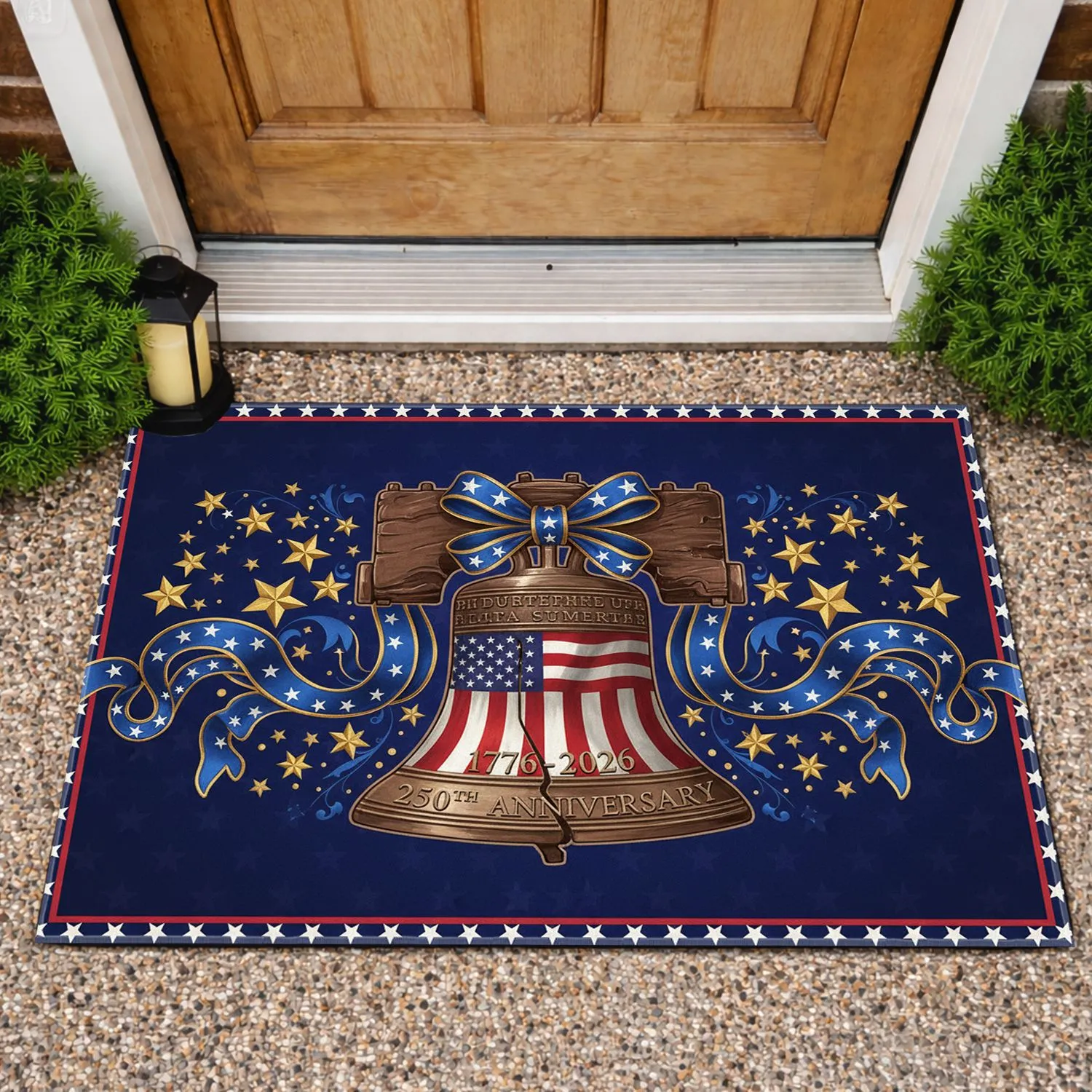 Liberty Bell American Flag 1776-2026 - USA 250th Anniversary Patriotic Celebration Doormat - 1