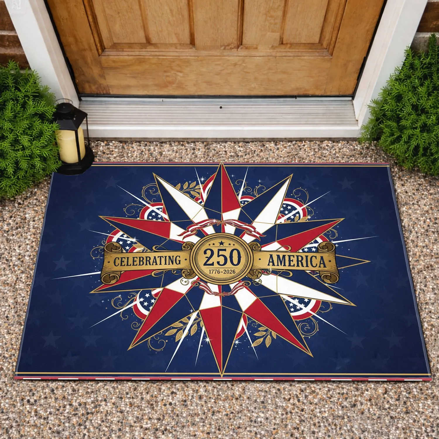 USA 250th Anniversary Star 1776-2026 - Celebrating America Patriotic Commemoration Doormat - 1