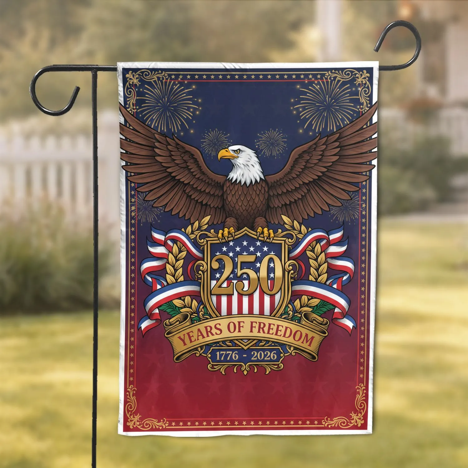 Bald Eagle American Flag 1776-2026 - USA 250th Anniversary Independence Day Gift Garden Flag - 1