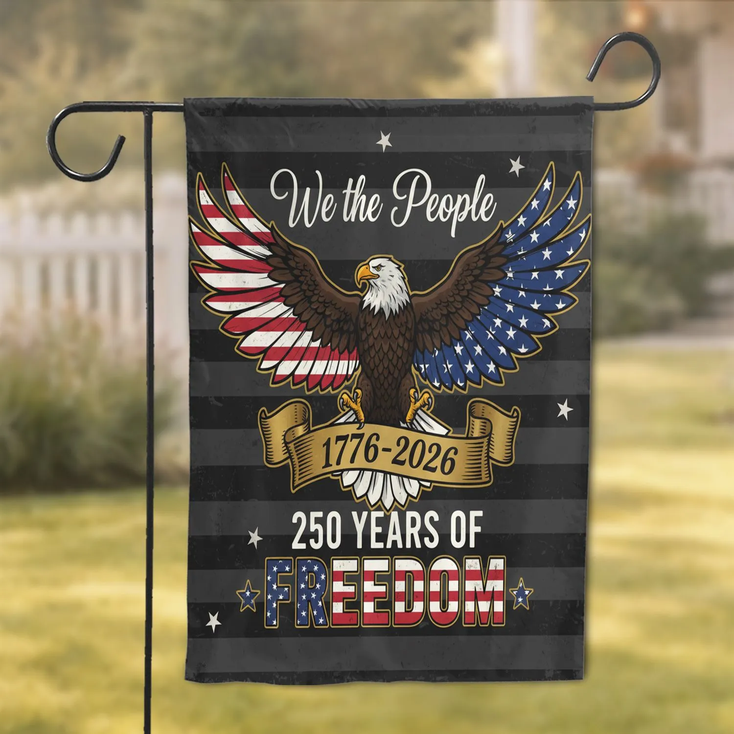 Bald Eagle American Flag 'We The People' 1776-2026 - USA 250th Anniversary Patriot Gift Garden Flag - 1