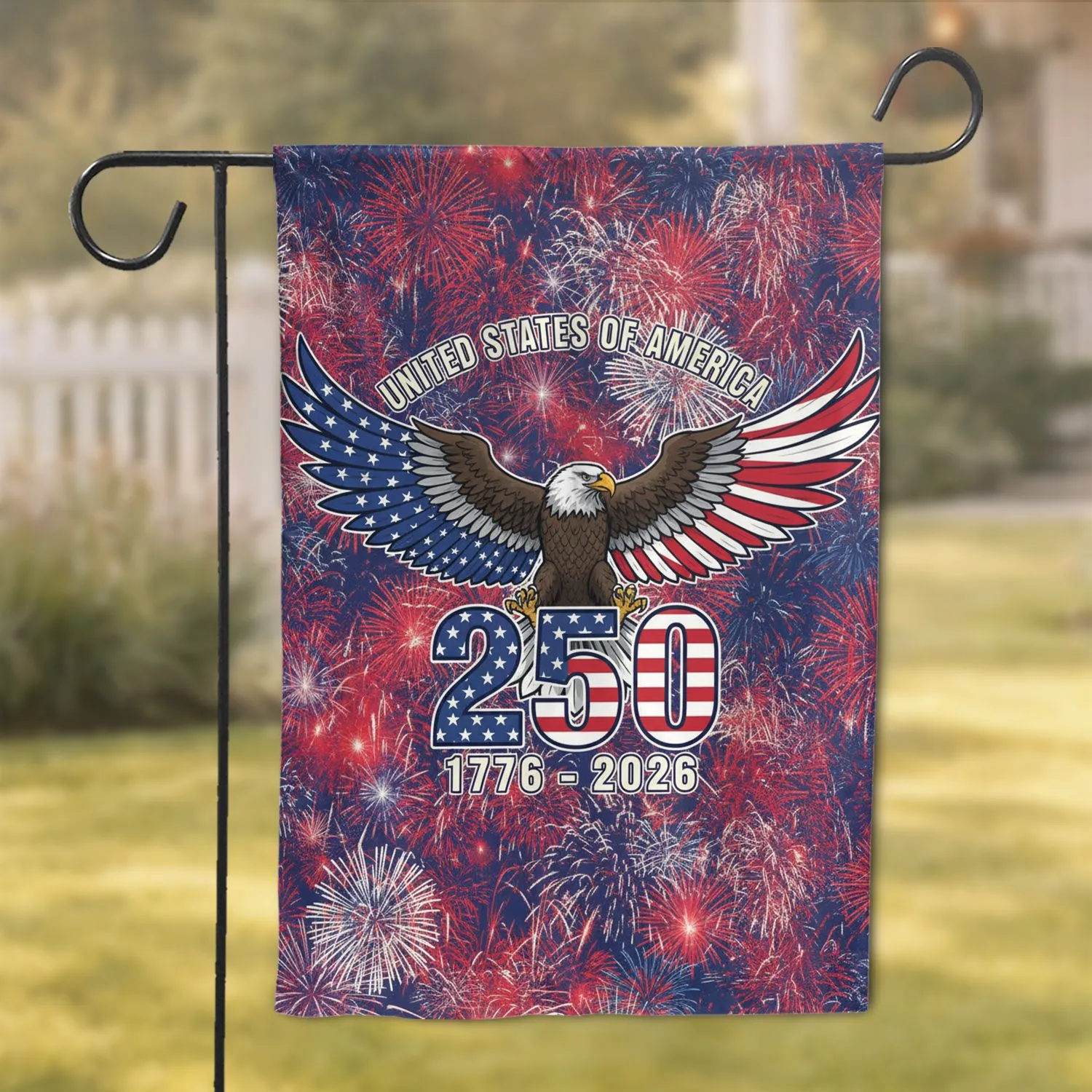 Bald Eagle American Flag 1776-2026 - USA 250th Anniversary Independence Day Gift Garden Flag - 1