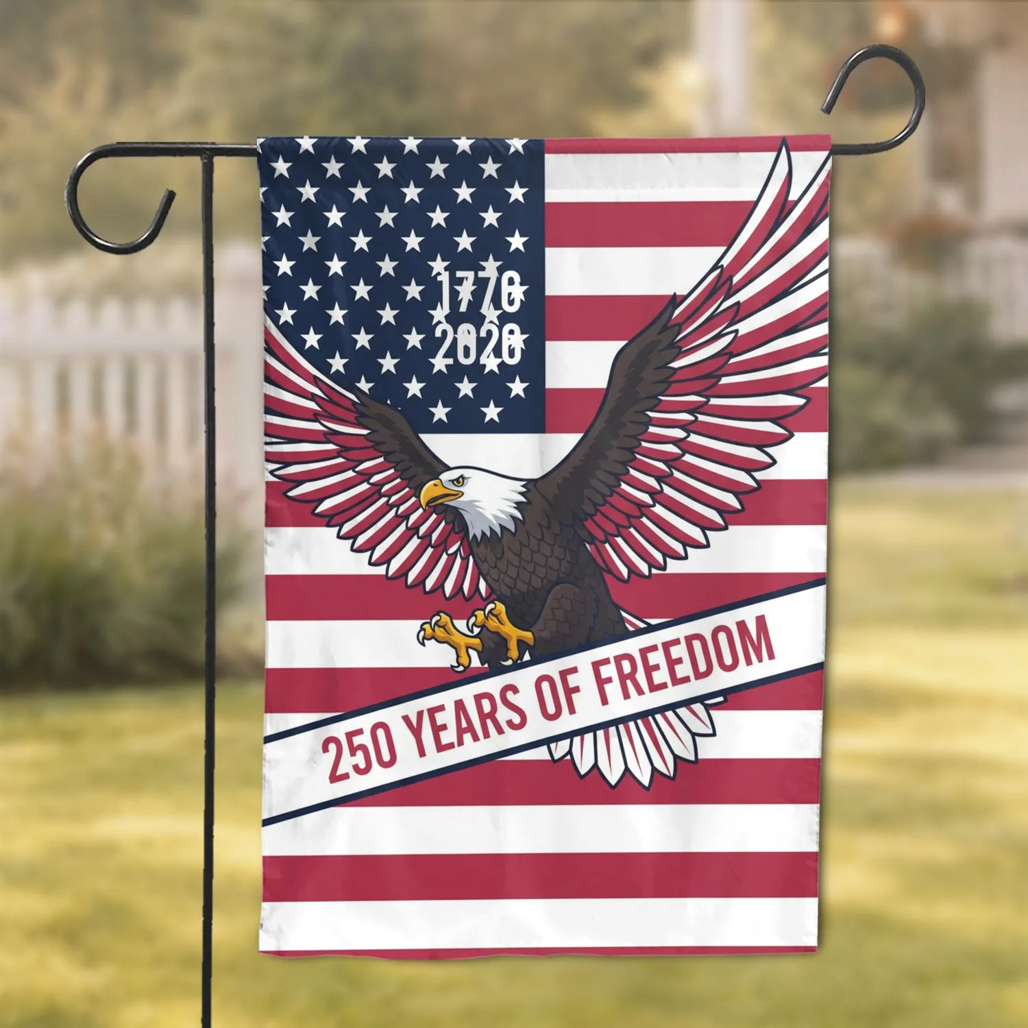 Bald Eagle American Flag 1776-2026 - USA 250th Anniversary Independence Day Gift for Veterans Garden Flag - 1