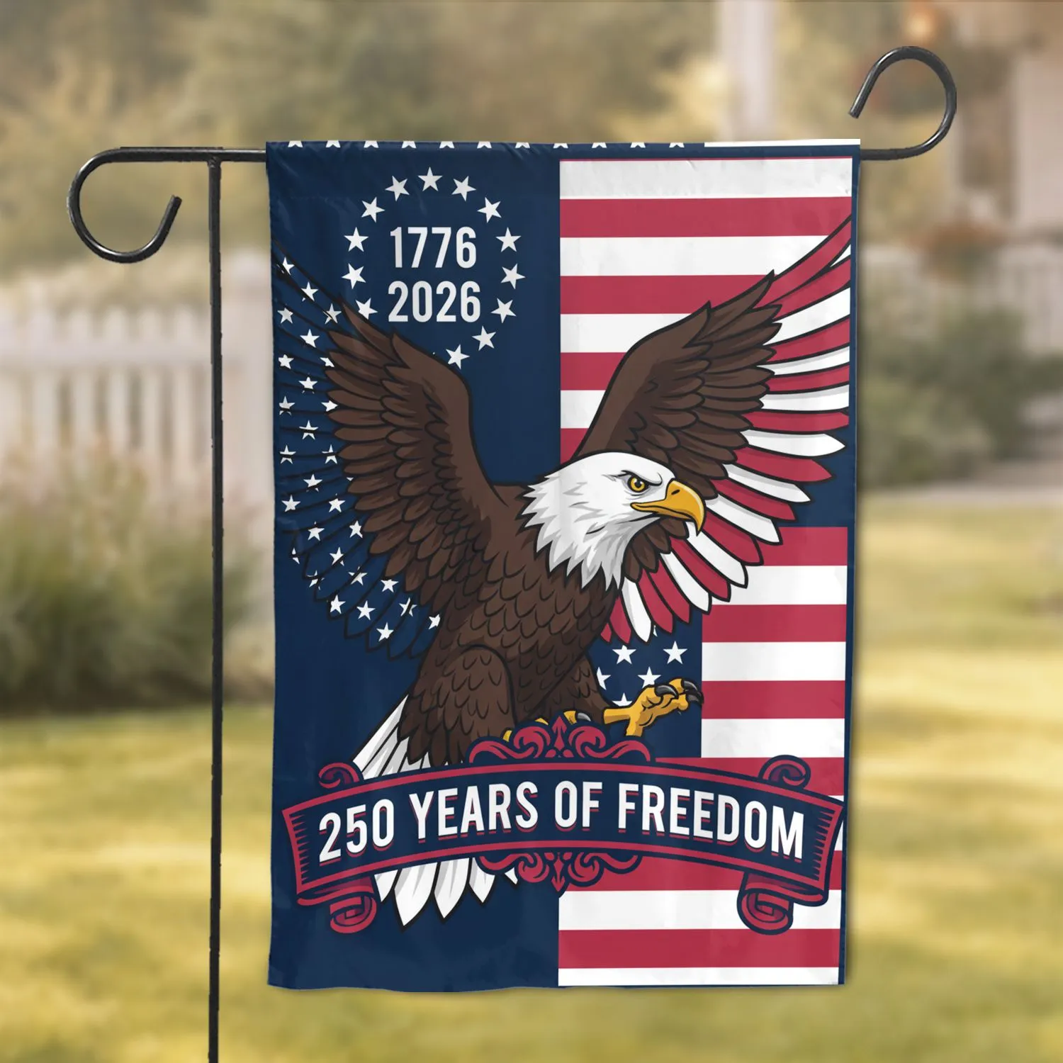 Bald Eagle American Flag 1776-2026 - USA 250th Anniversary Patriotic Freedom Gift Garden Flag - 1